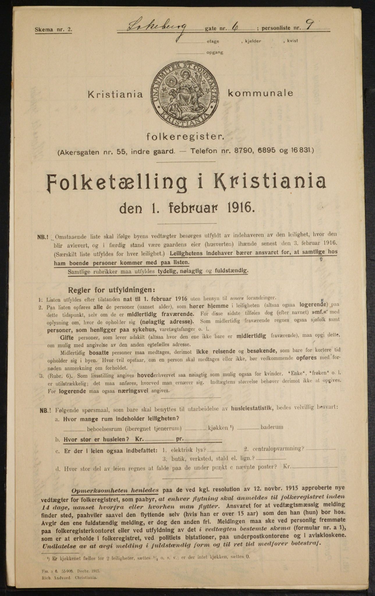 OBA, Municipal Census 1916 for Kristiania, 1916, p. 59905