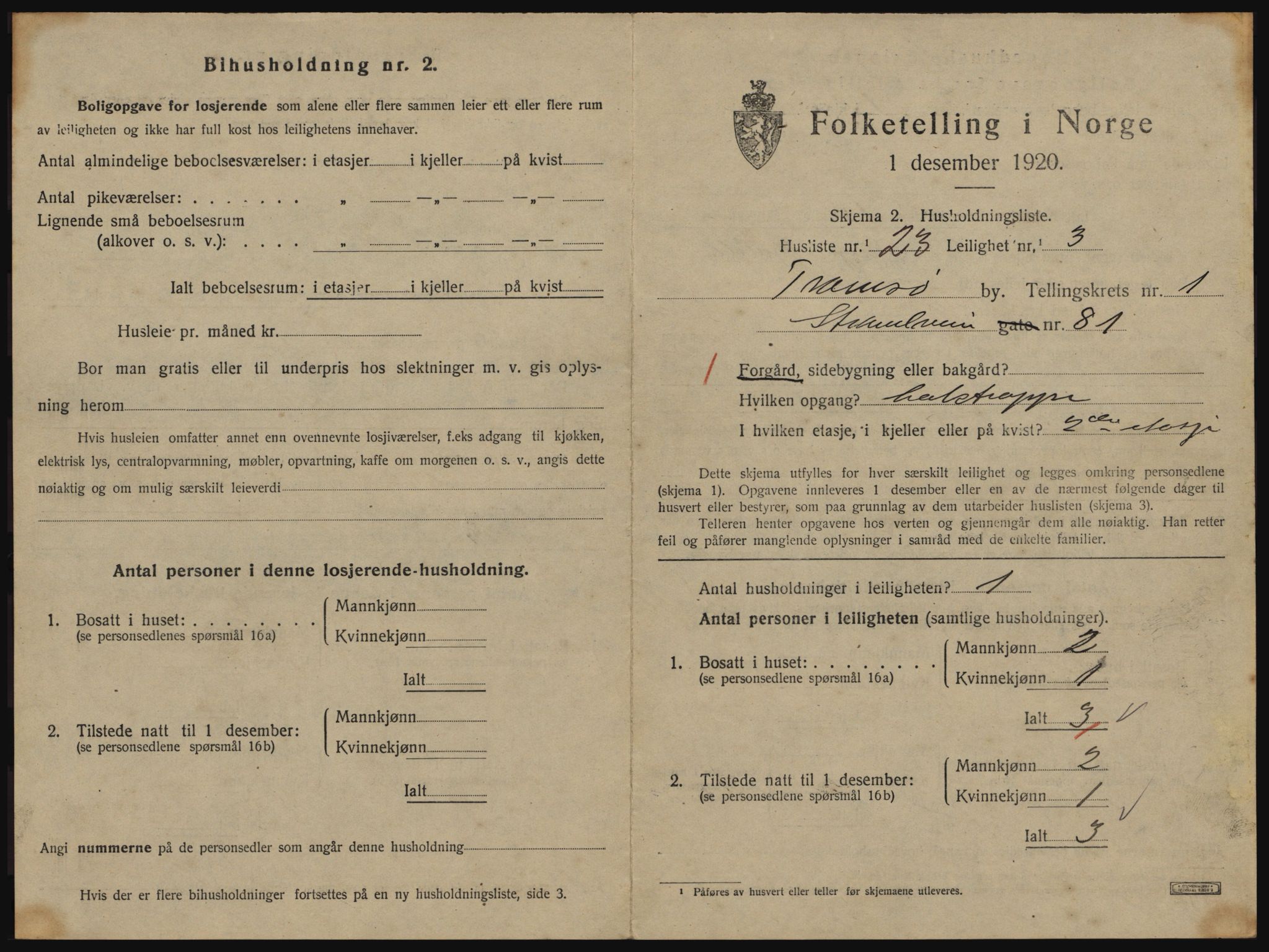 SATØ, 1920 census for Tromsø, 1920, p. 2475