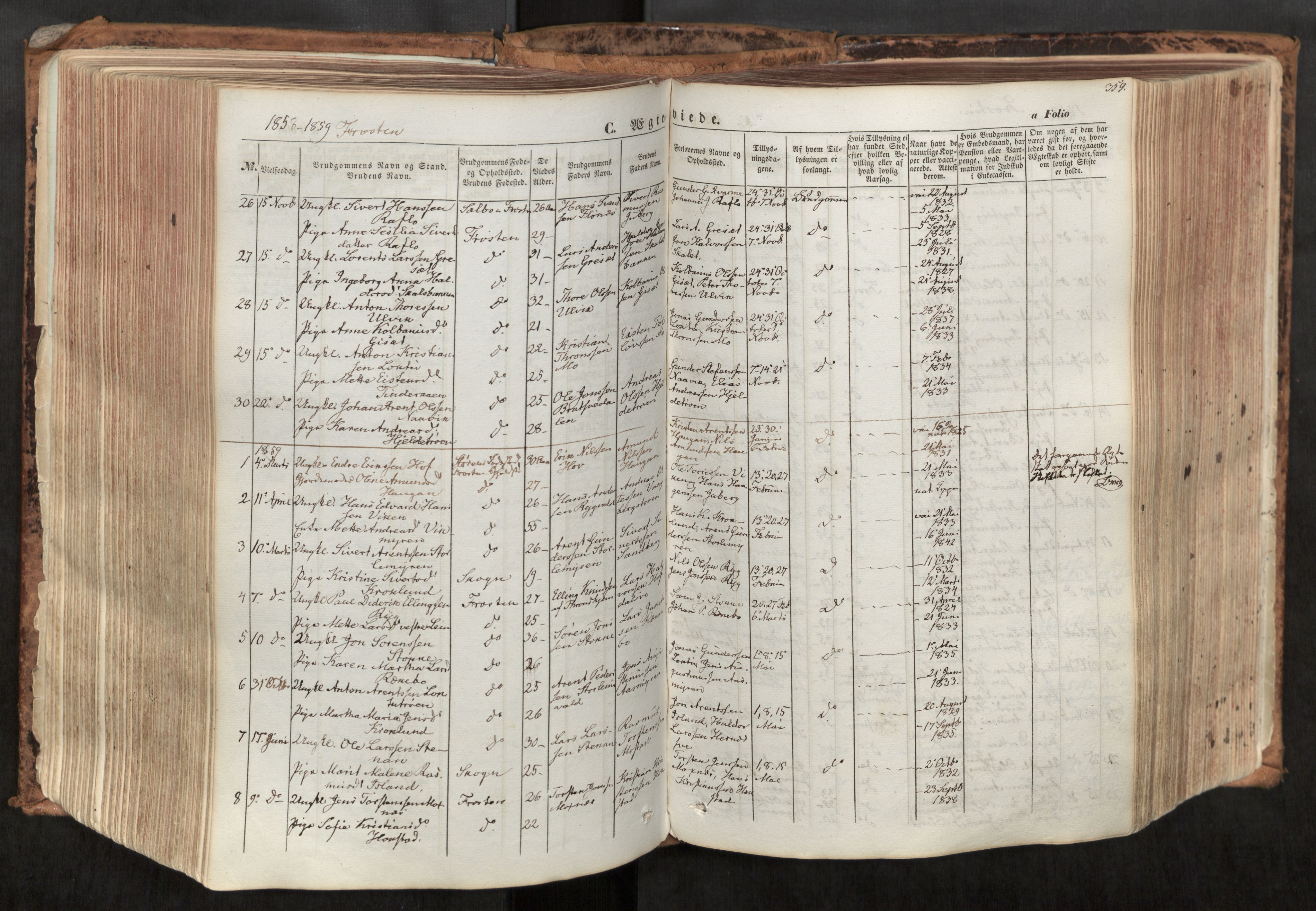 Ministerialprotokoller, klokkerbøker og fødselsregistre - Nord-Trøndelag, SAT/A-1458/713/L0116: Parish register (official) no. 713A07, 1850-1877, p. 359
