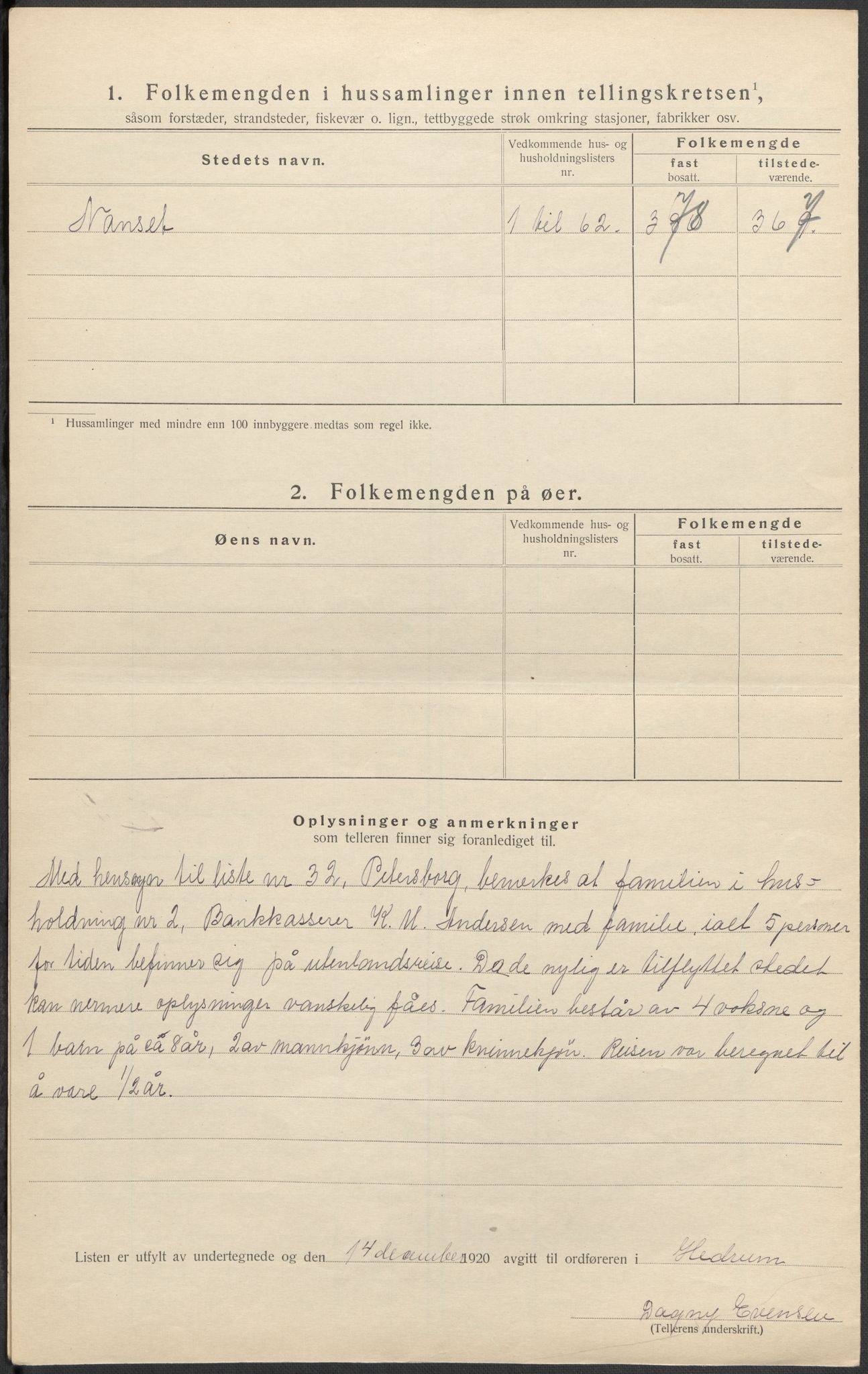 SAKO, 1920 census for Hedrum, 1920, p. 16