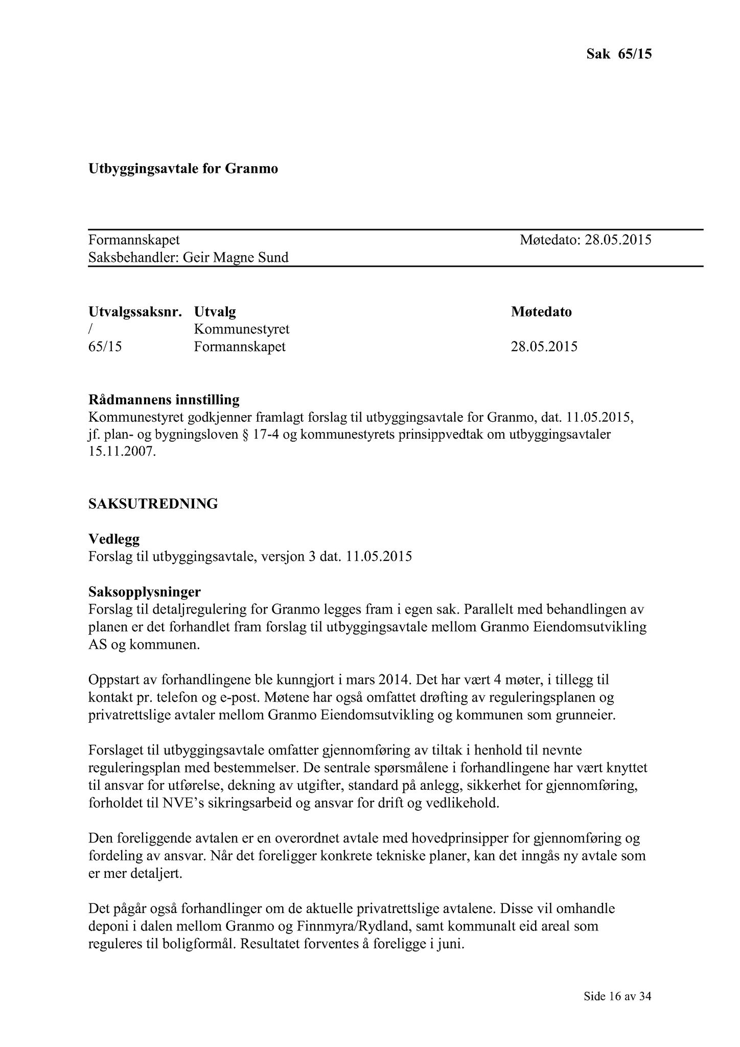 Klæbu Kommune, TRKO/KK/02-FS/L008: Formannsskapet - Møtedokumenter, 2015, p. 1782