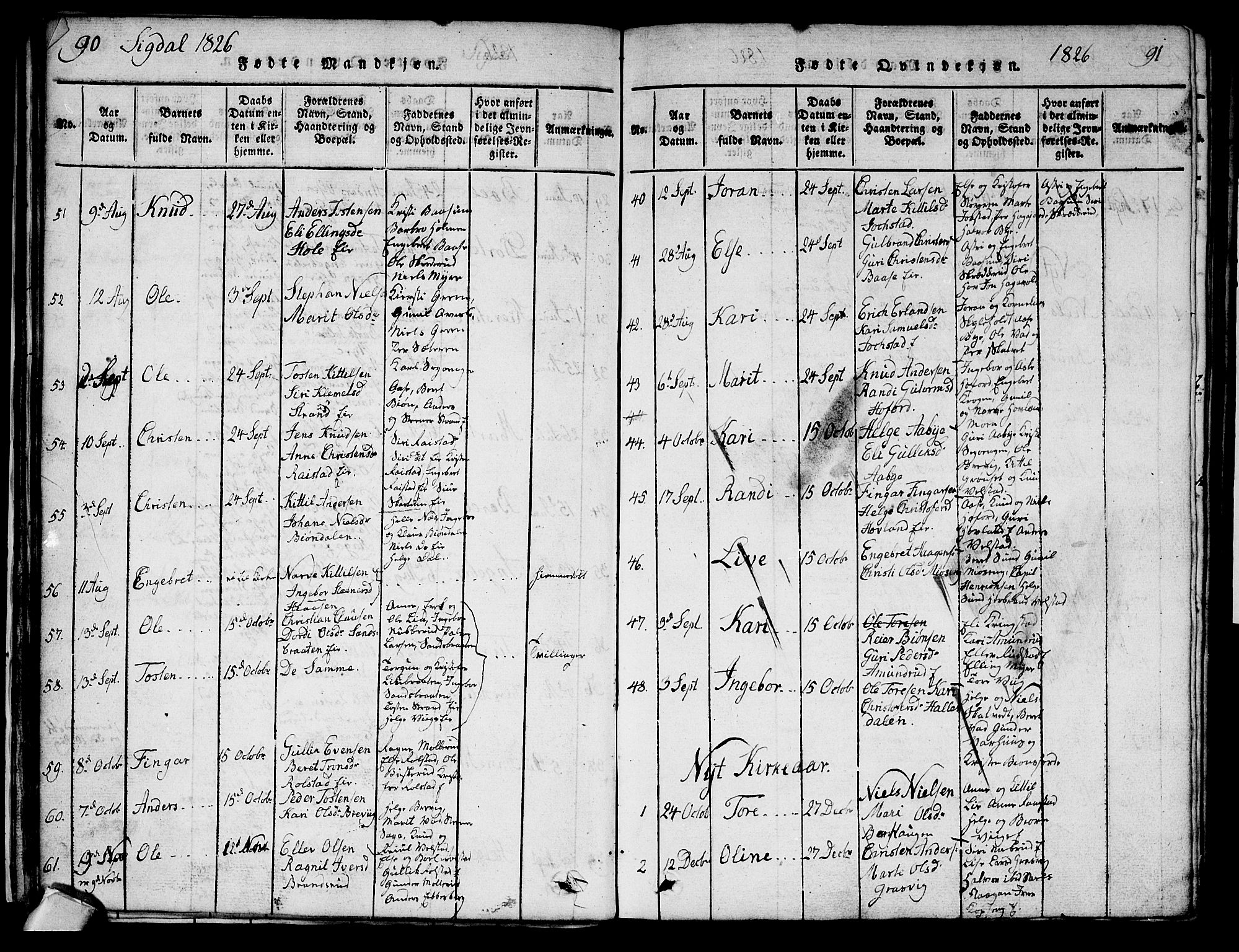 Sigdal kirkebøker, AV/SAKO-A-245/G/Ga/L0001: Parish register (copy) no. I 1 /1, 1816-1835, p. 90-91