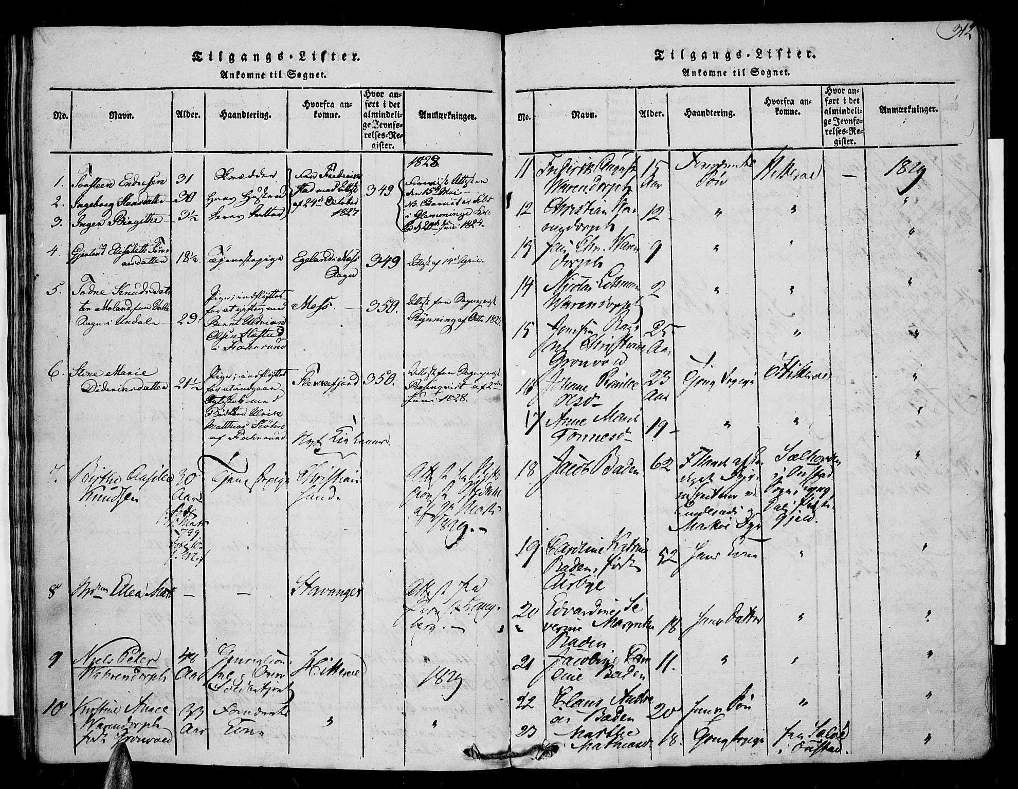 Farsund sokneprestkontor, AV/SAK-1111-0009/F/Fa/L0002: Parish register (official) no. A 2, 1815-1836, p. 312