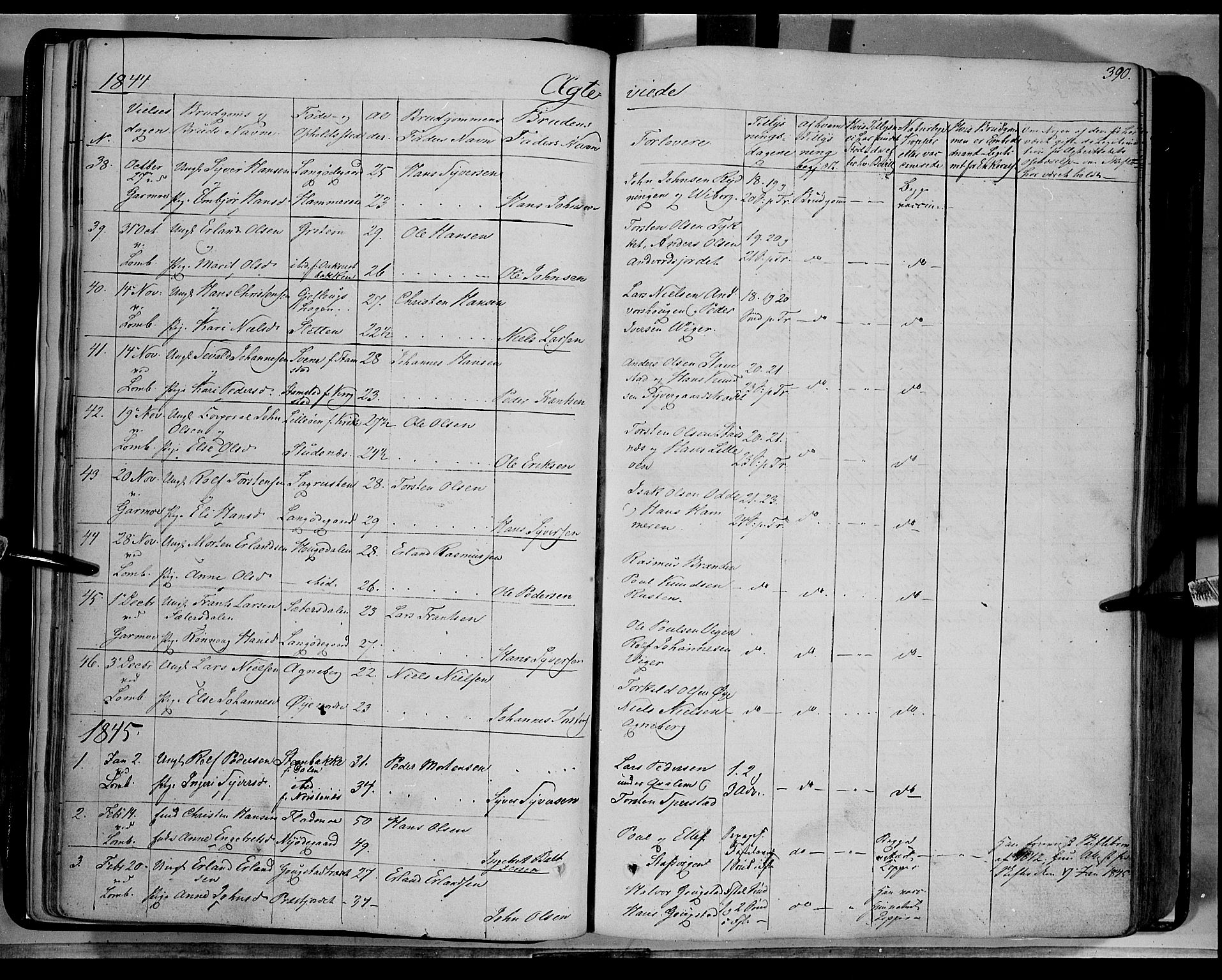 Lom prestekontor, SAH/PREST-070/K/L0006: Parish register (official) no. 6B, 1837-1863, p. 390