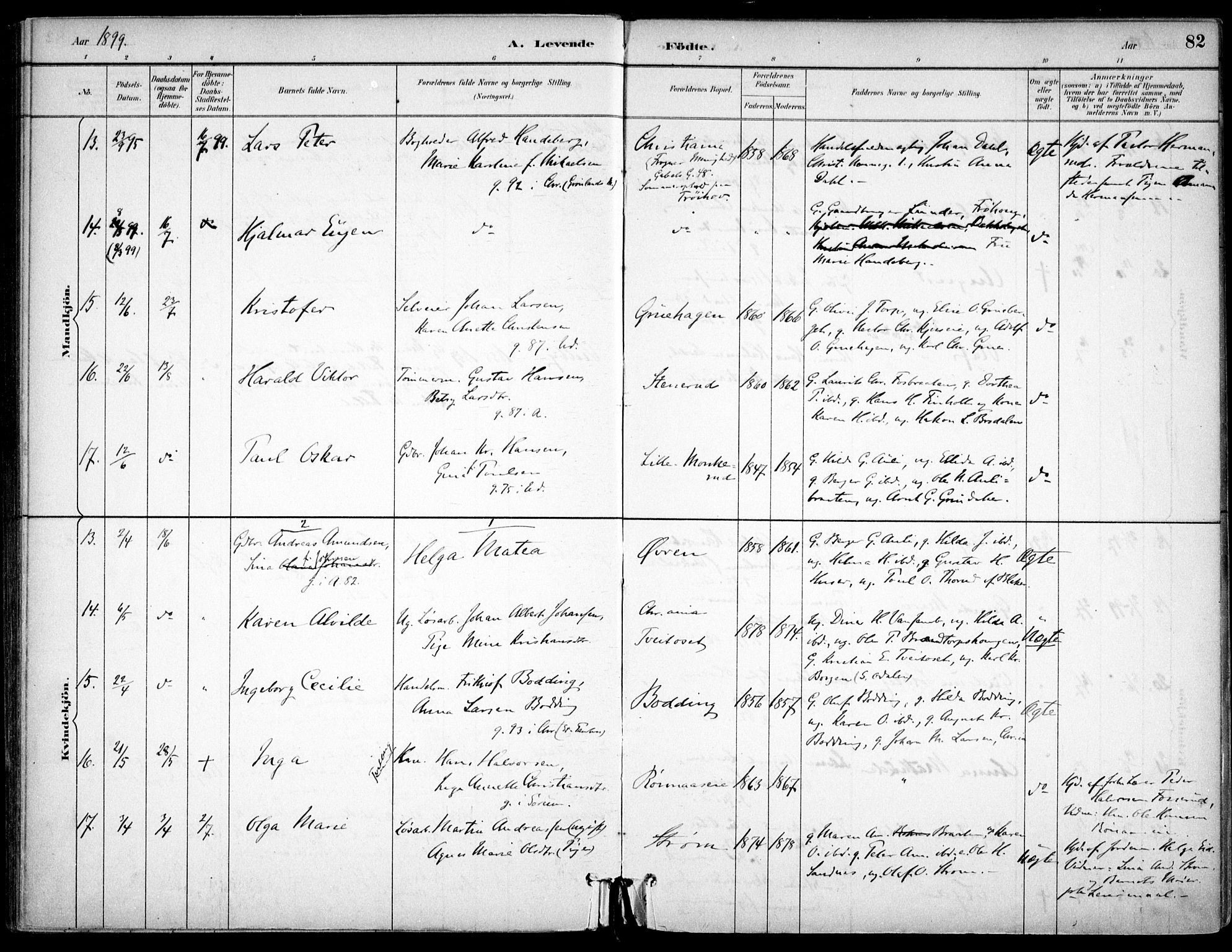 Nes prestekontor Kirkebøker, AV/SAO-A-10410/F/Fc/L0002: Parish register (official) no. IIi 2, 1882-1916, p. 82