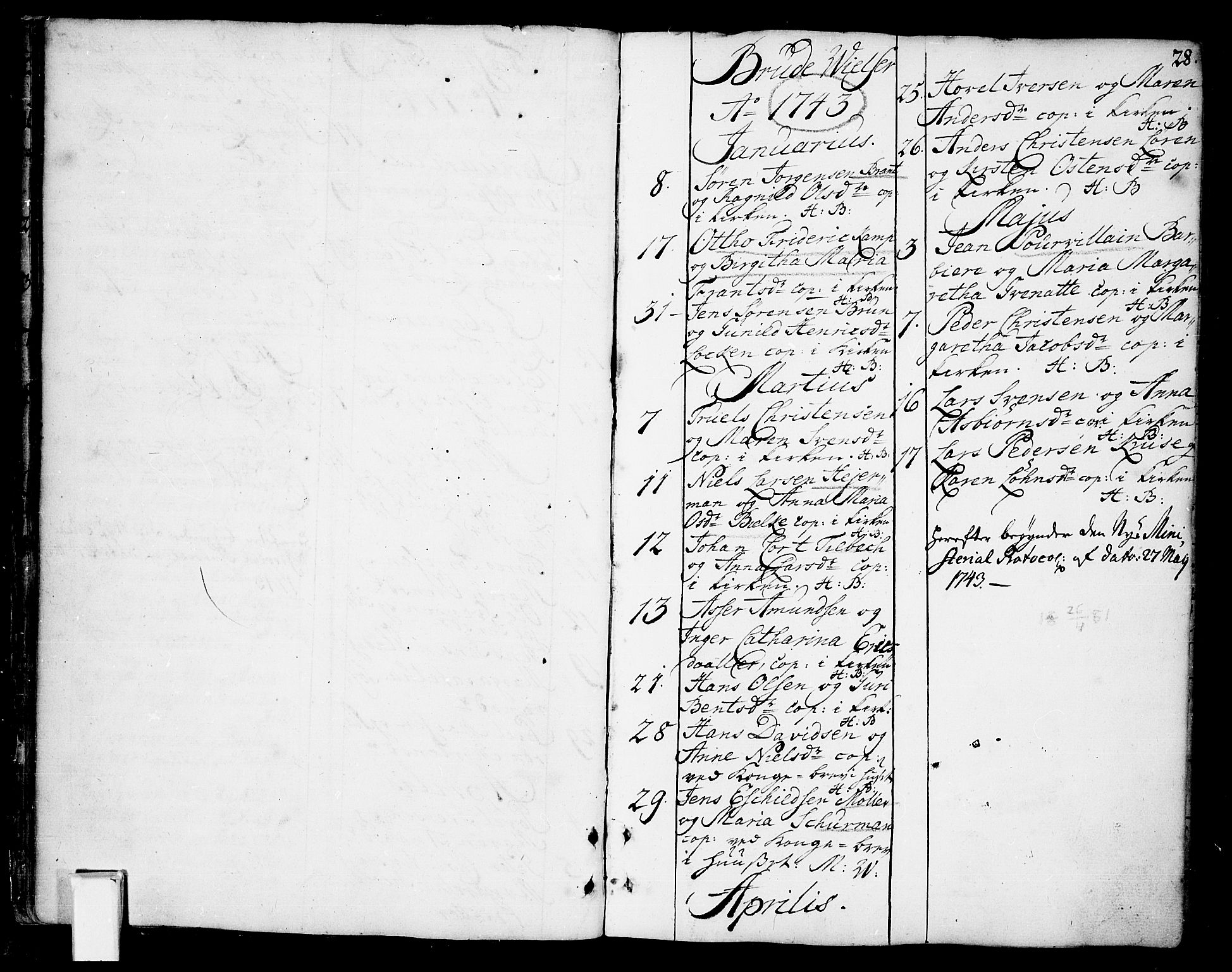 Oslo domkirke Kirkebøker, AV/SAO-A-10752/F/Fa/L0003: Parish register (official) no. 3, 1731-1743, p. 28