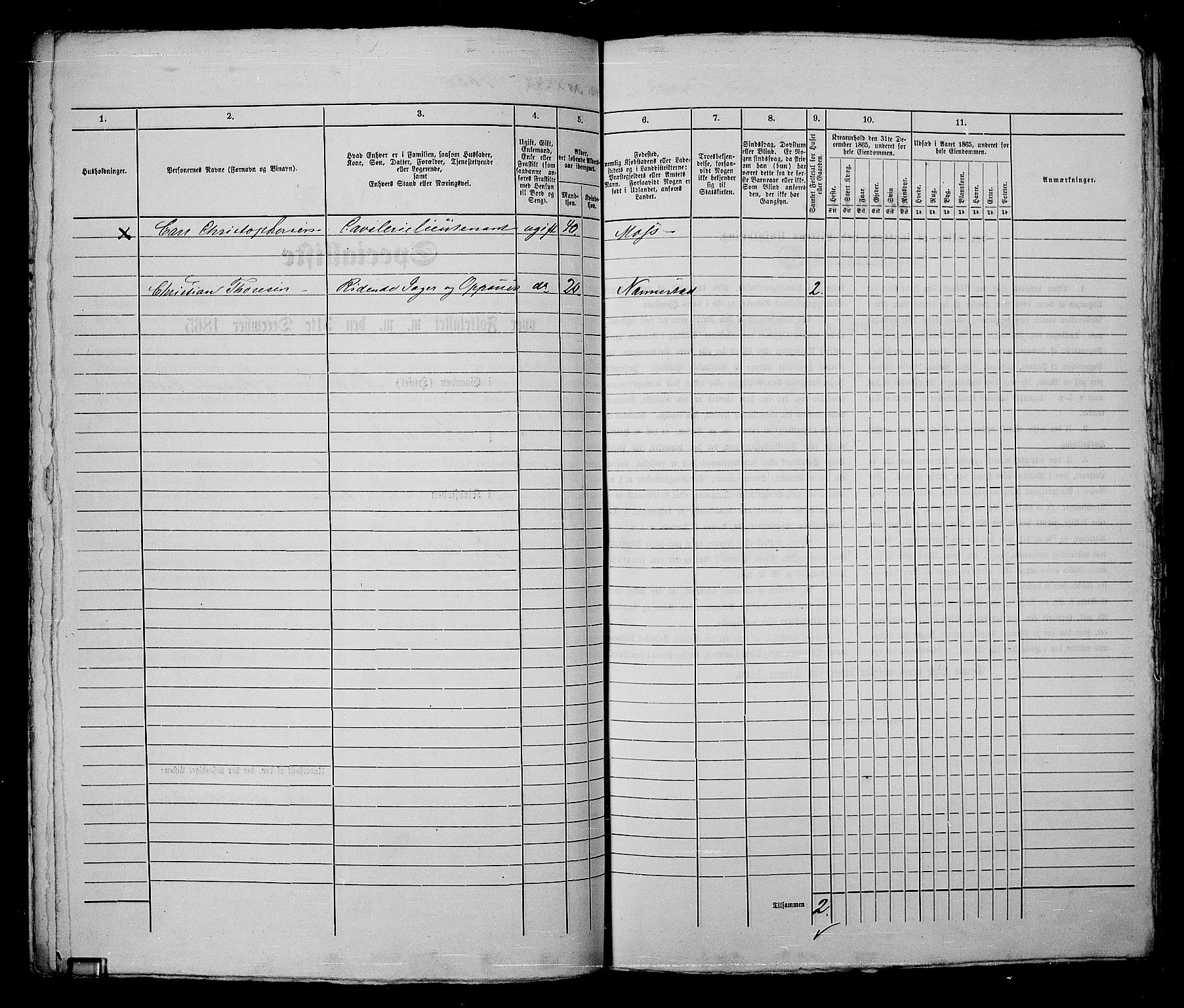 RA, 1865 census for Kristiania, 1865, p. 2390