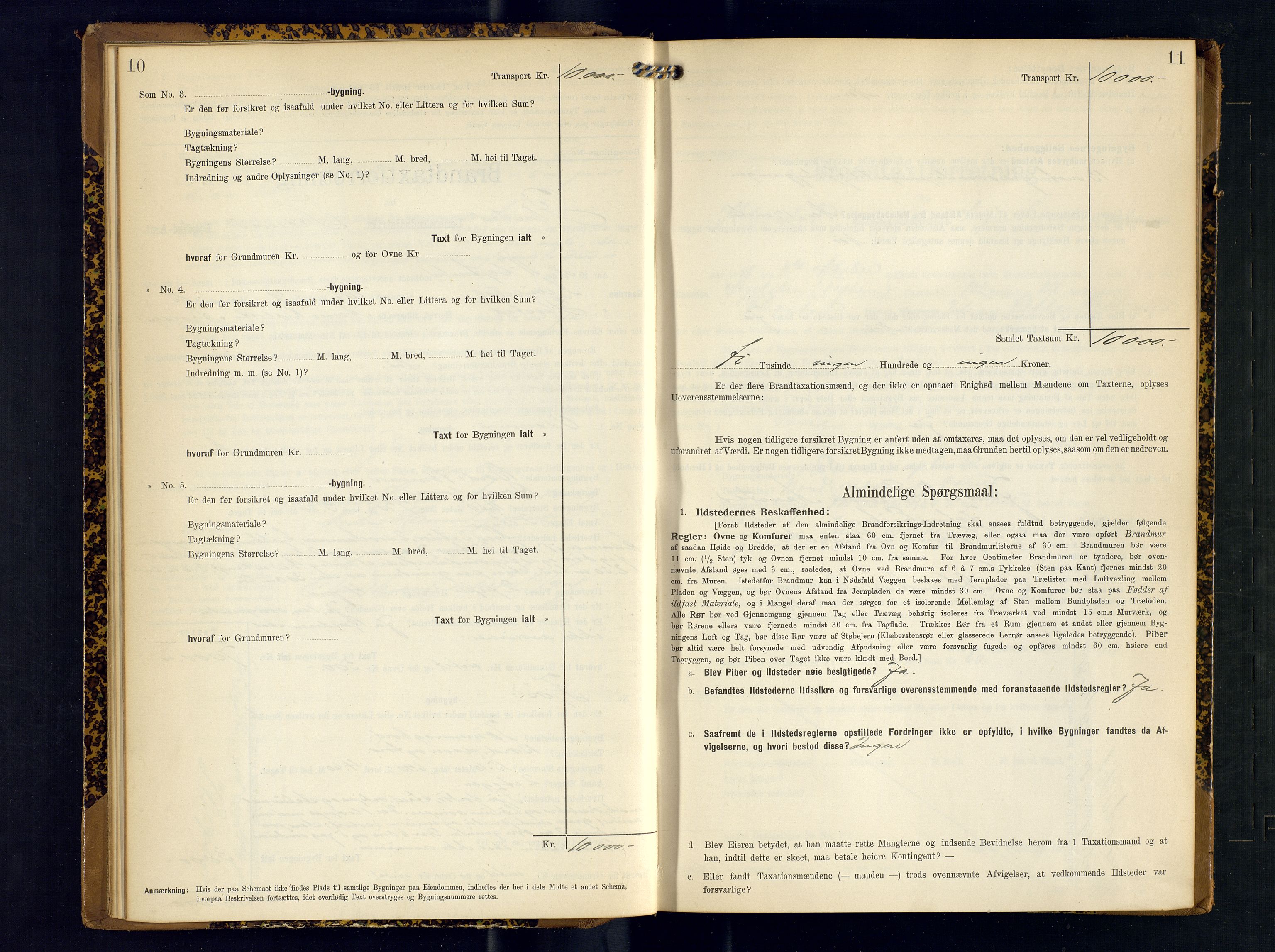 Ibestad lensmannskontor, AV/SATØ-S-1499/F/Fv/Fvh/L0272: Branntakstprotokoller, 1908-1909, p. 10-11