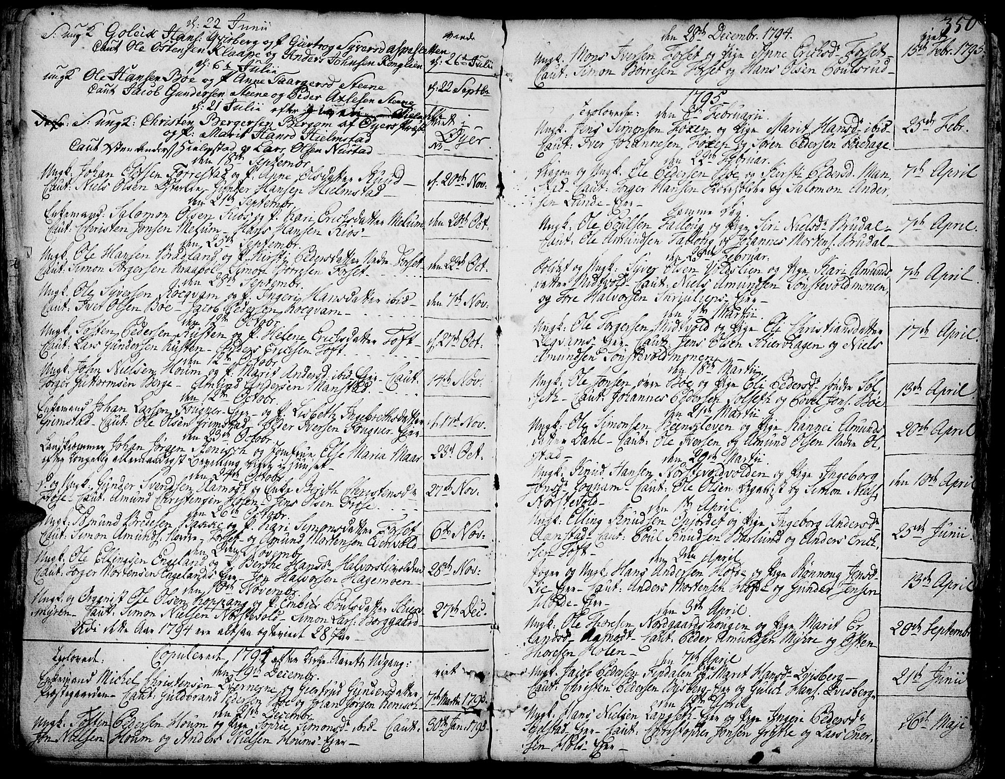 Gausdal prestekontor, SAH/PREST-090/H/Ha/Haa/L0003: Parish register (official) no. 3, 1758-1809, p. 350