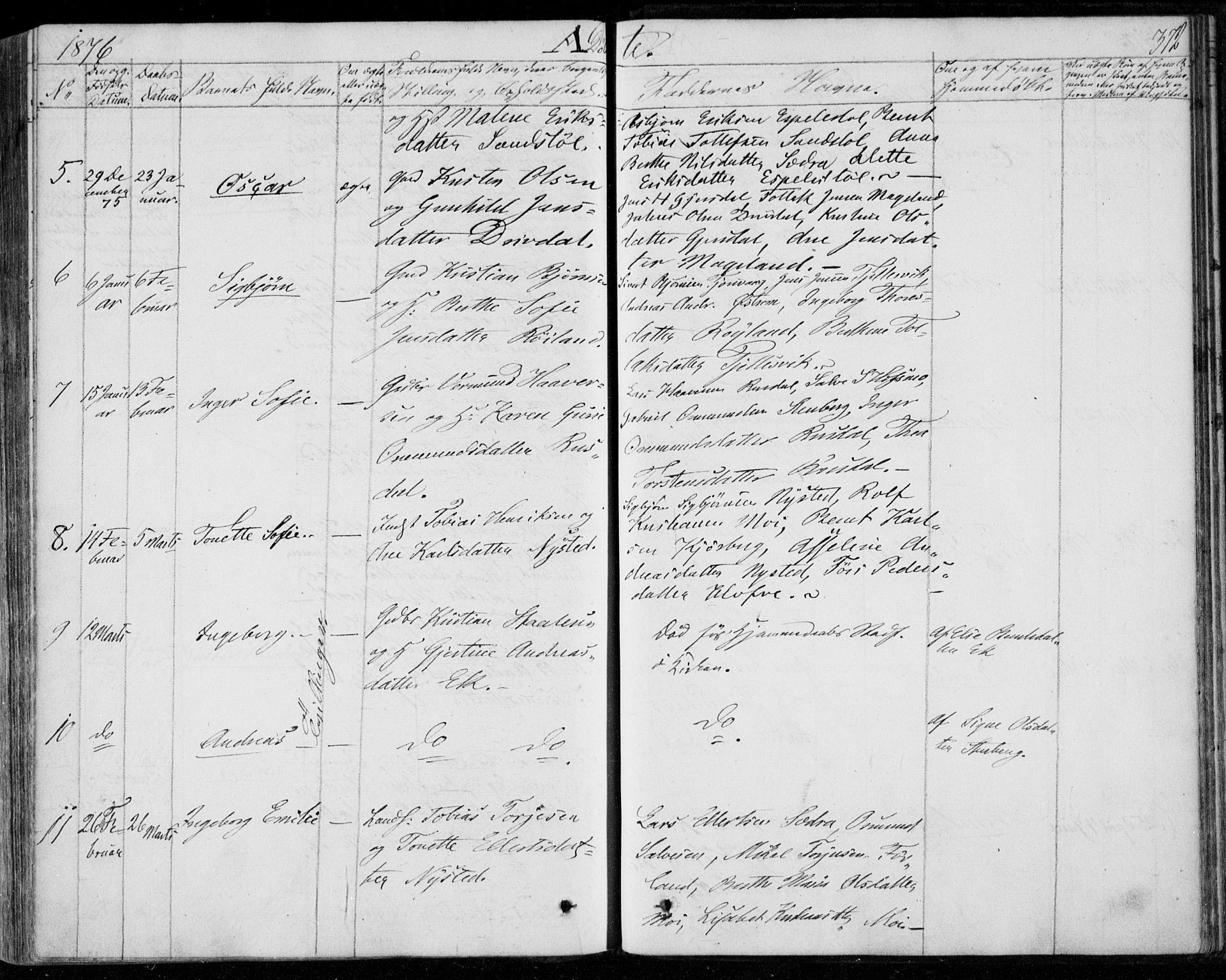 Lund sokneprestkontor, AV/SAST-A-101809/S06/L0009: Parish register (official) no. A 8, 1853-1877, p. 372