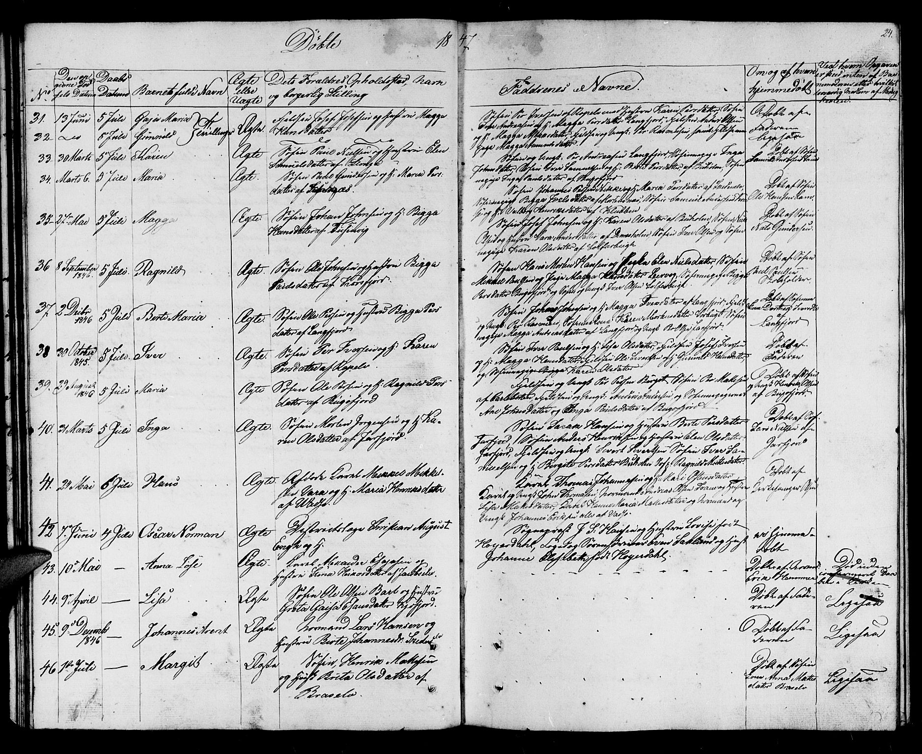 Vadsø sokneprestkontor, SATØ/S-1325/H/Hb/L0001klokker: Parish register (copy) no. 1, 1843-1853, p. 24