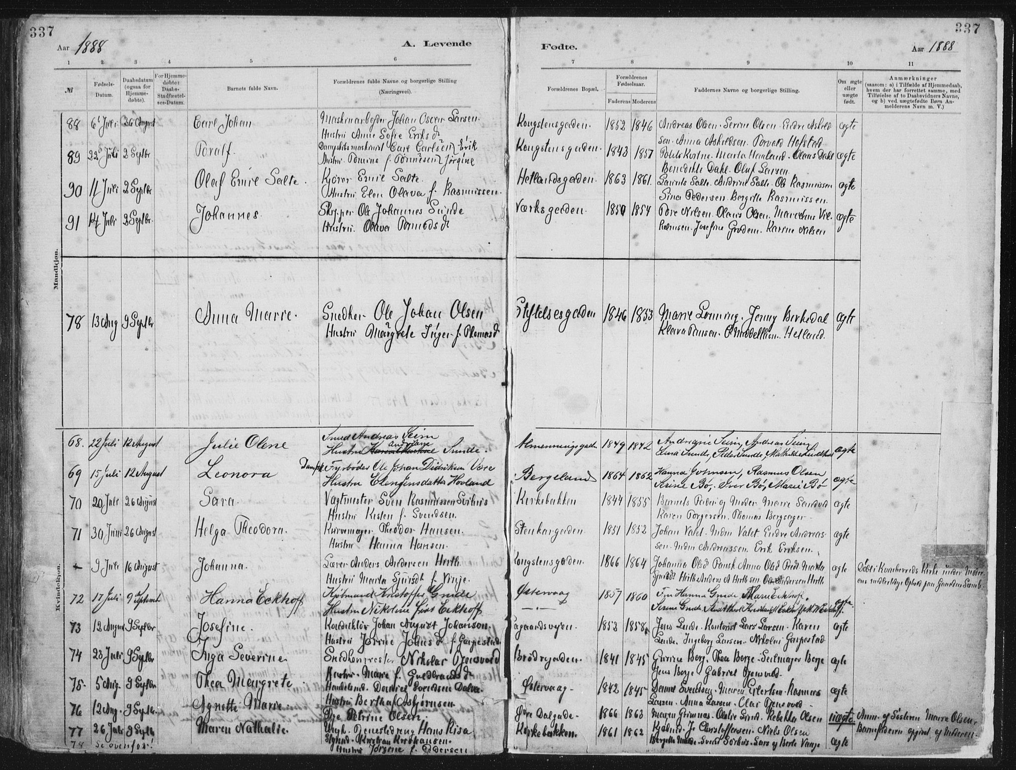 St. Petri sokneprestkontor, AV/SAST-A-101813/001/30/30BA/L0015: Parish register (official) no. A 15, 1879-1888, p. 337