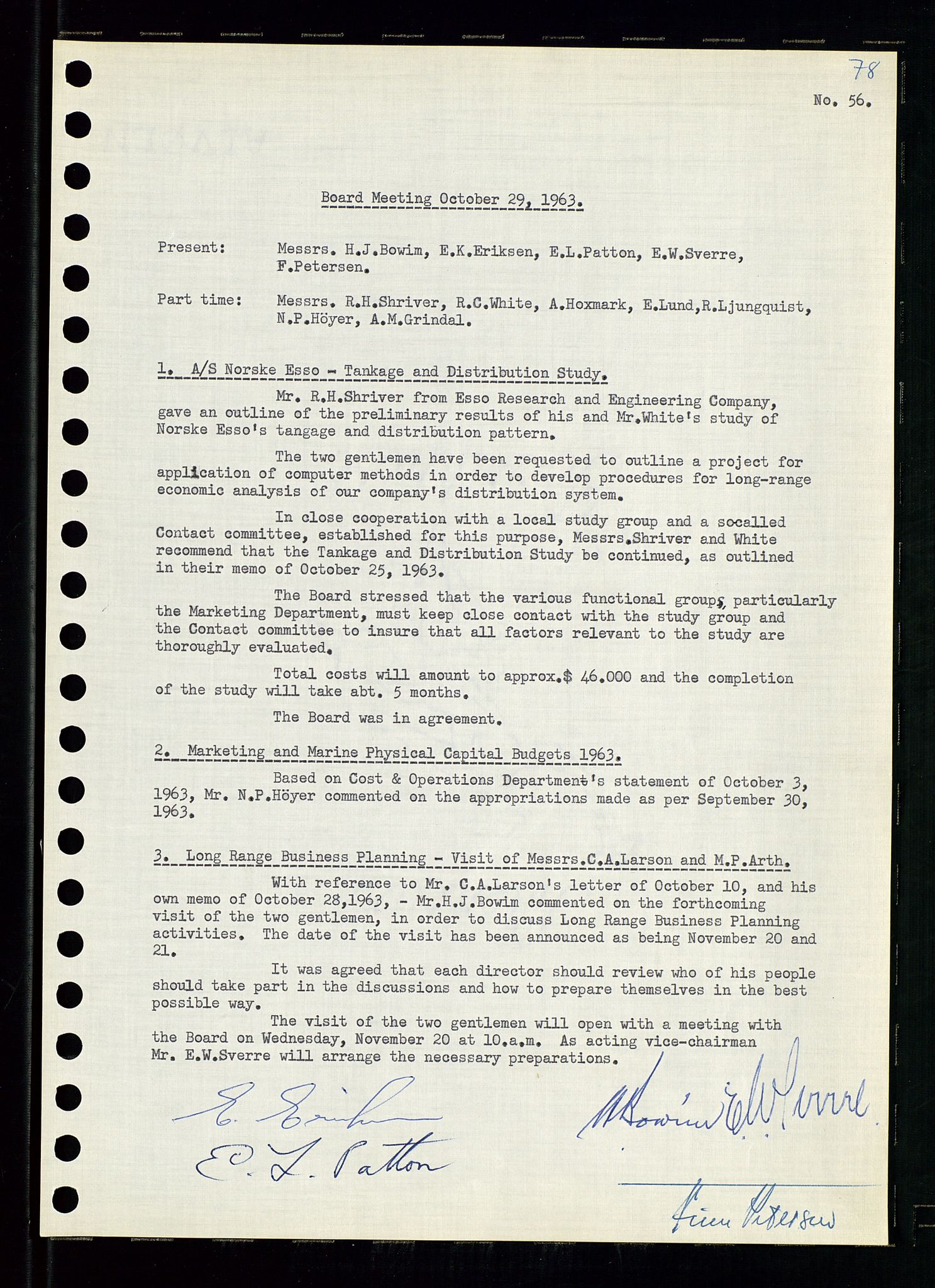 Pa 0982 - Esso Norge A/S, AV/SAST-A-100448/A/Aa/L0001/0004: Den administrerende direksjon Board minutes (styrereferater) / Den administrerende direksjon Board minutes (styrereferater), 1963-1964, p. 184