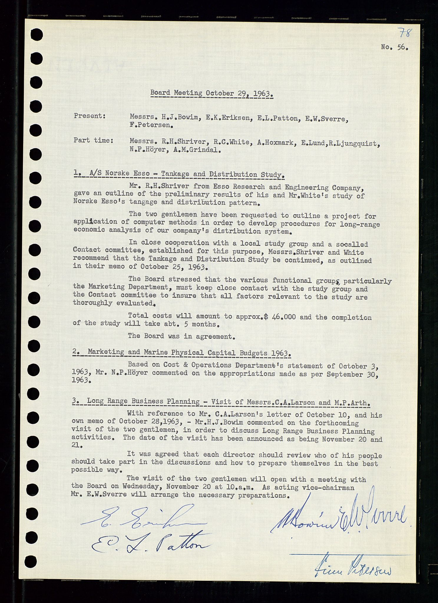 Pa 0982 - Esso Norge A/S, SAST/A-100448/A/Aa/L0001/0004: Den administrerende direksjon Board minutes (styrereferater) / Den administrerende direksjon Board minutes (styrereferater), 1963-1964, p. 184