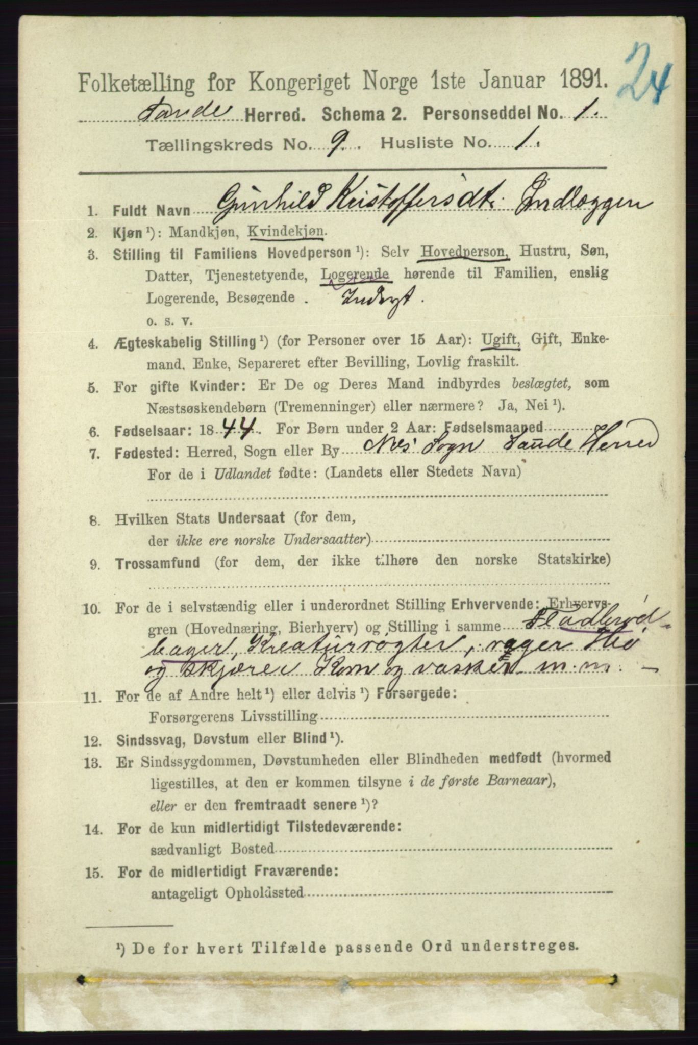 RA, 1891 census for 0822 Sauherad, 1891, p. 2710