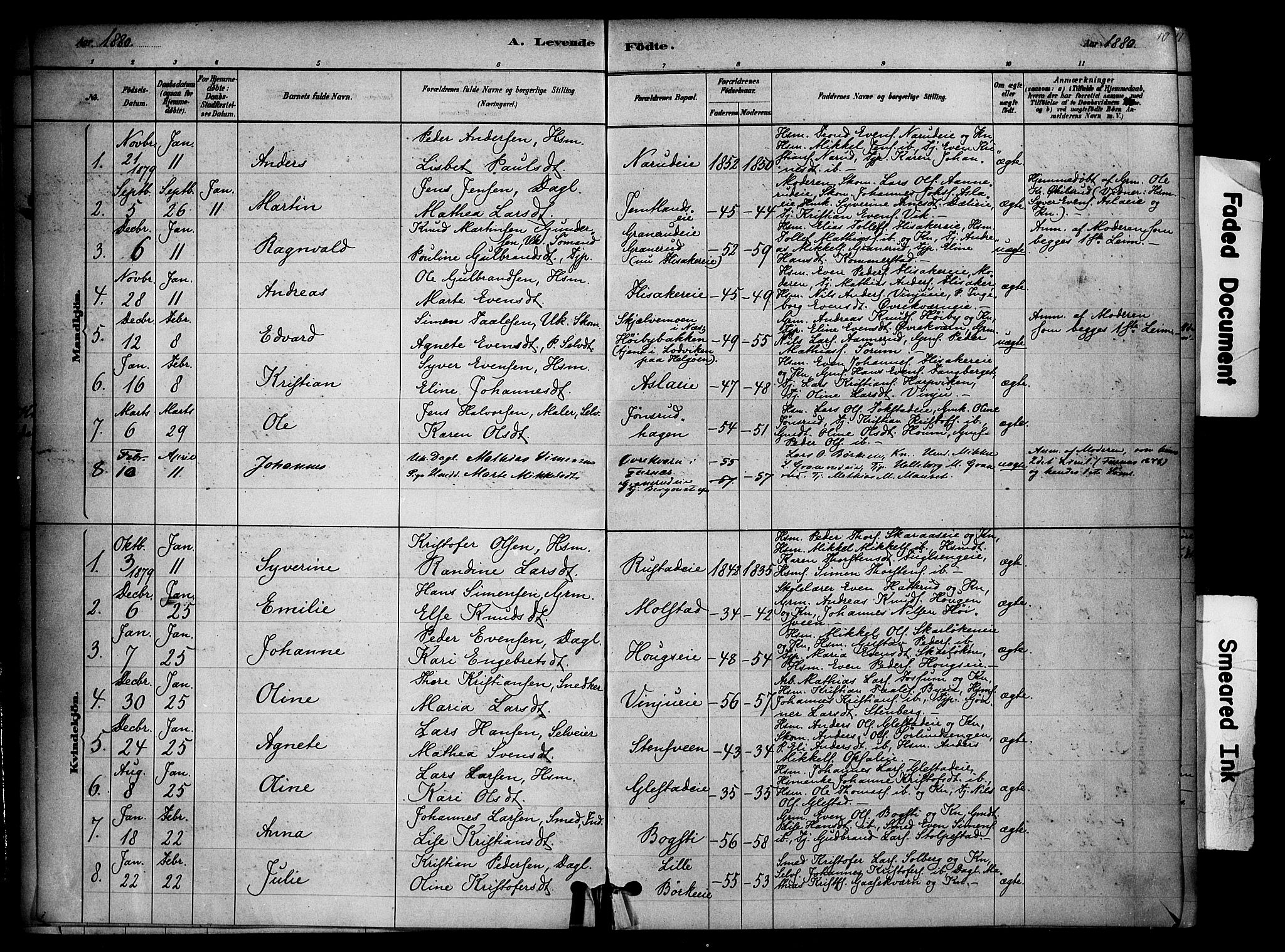Ringsaker prestekontor, SAH/PREST-014/K/Ka/L0014: Parish register (official) no. 14, 1879-1890, p. 10