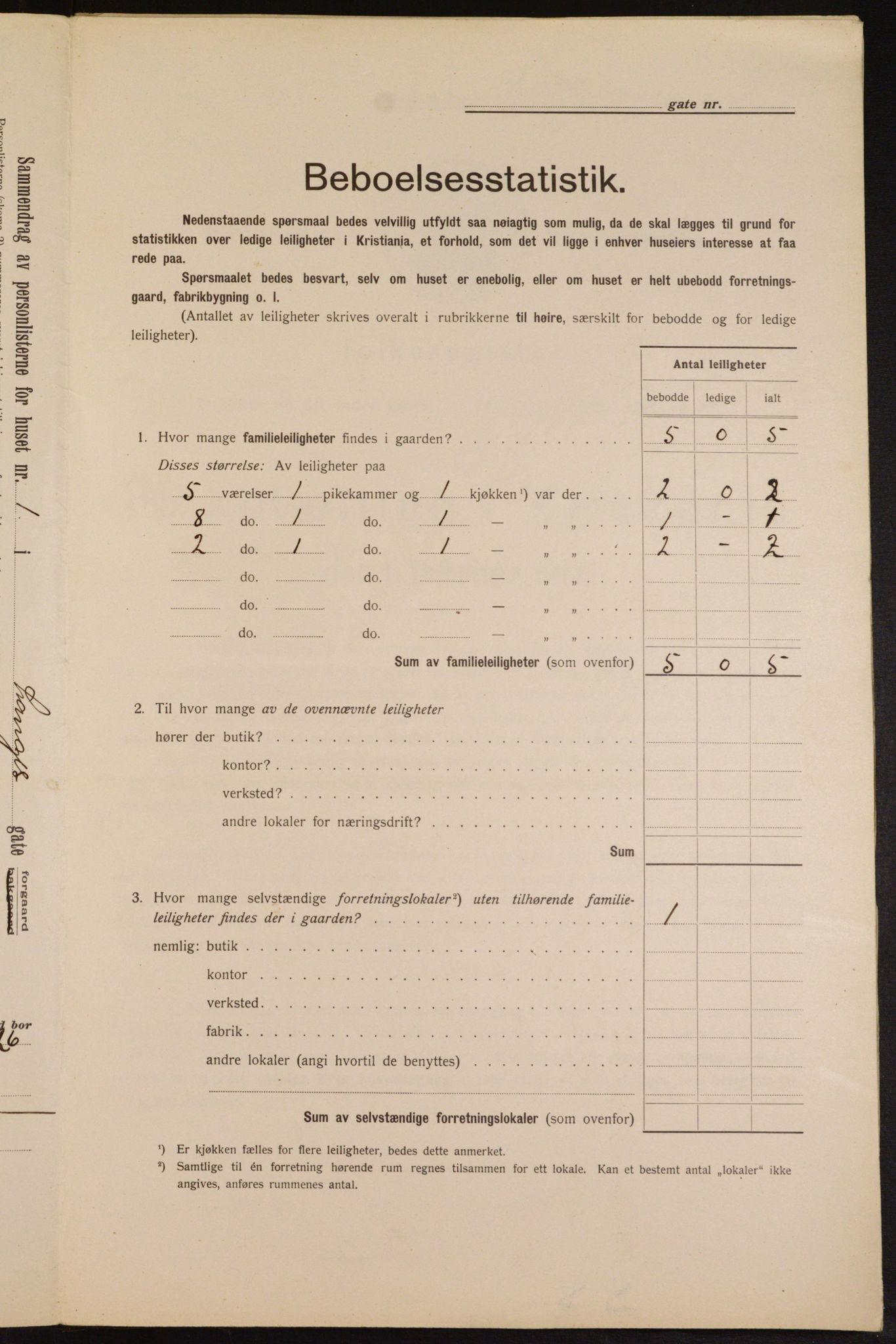 OBA, Municipal Census 1913 for Kristiania, 1913, p. 56043