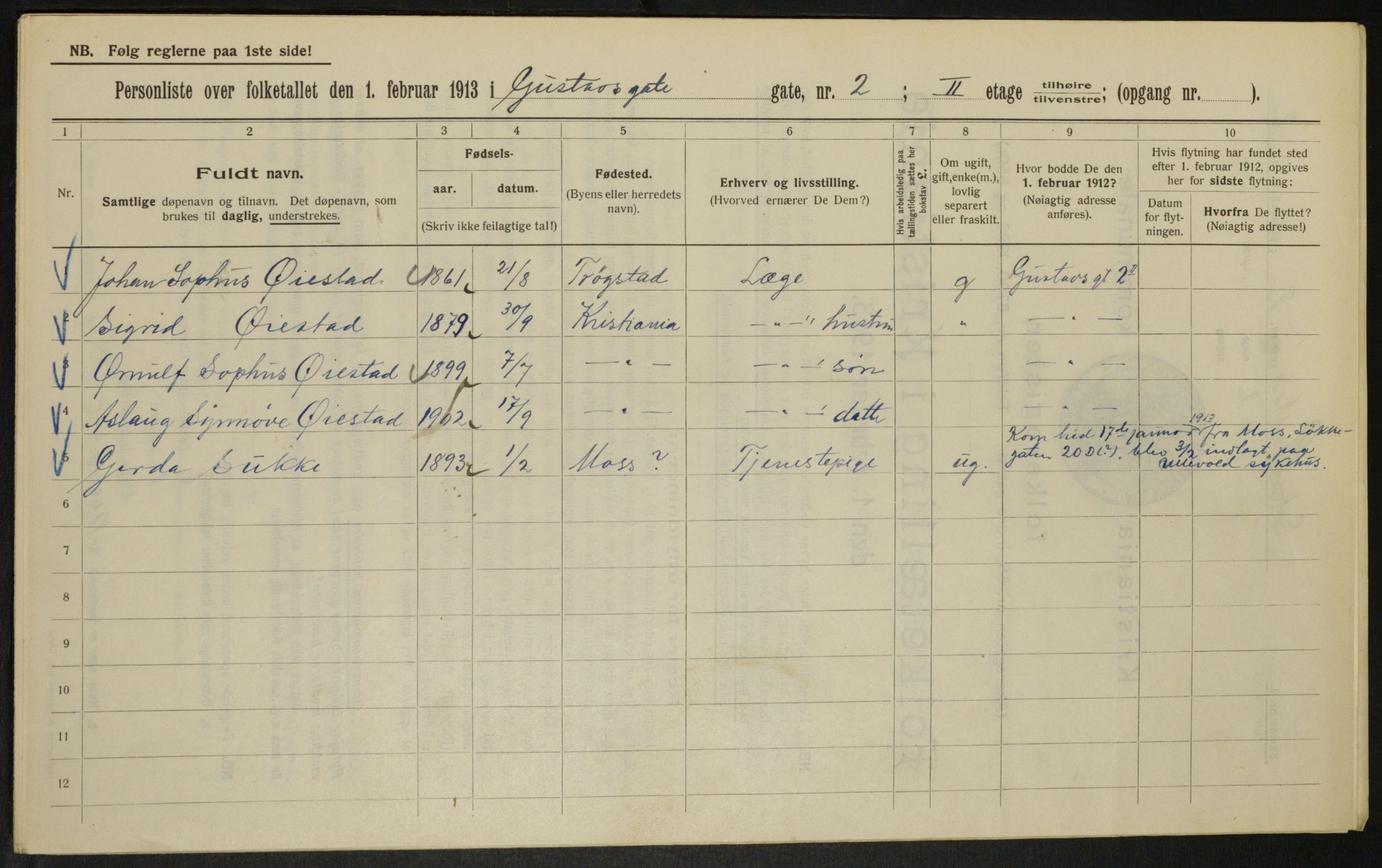 OBA, Municipal Census 1913 for Kristiania, 1913, p. 32507