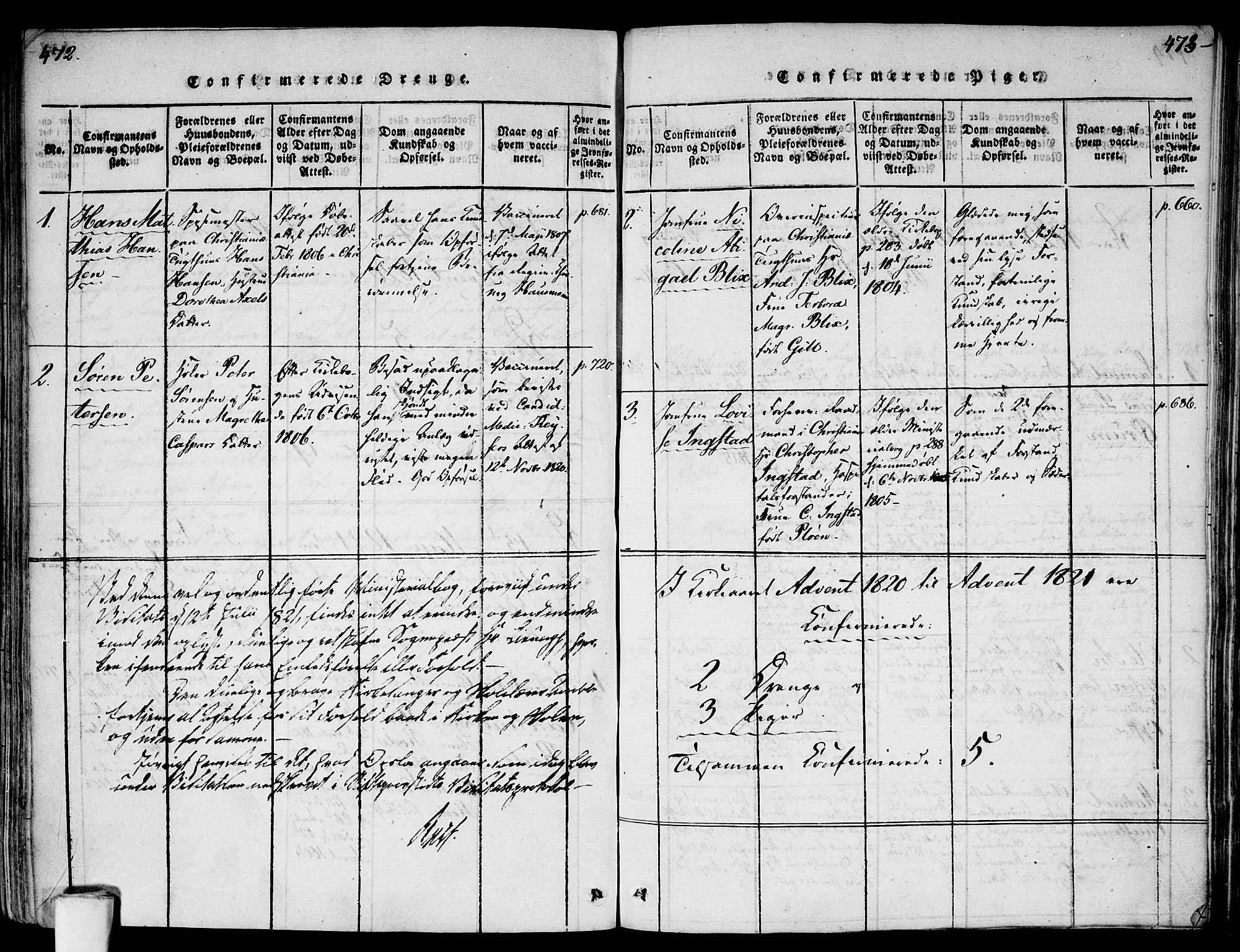 Gamlebyen prestekontor Kirkebøker, AV/SAO-A-10884/F/Fa/L0002: Parish register (official) no. 2, 1817-1829, p. 472-473