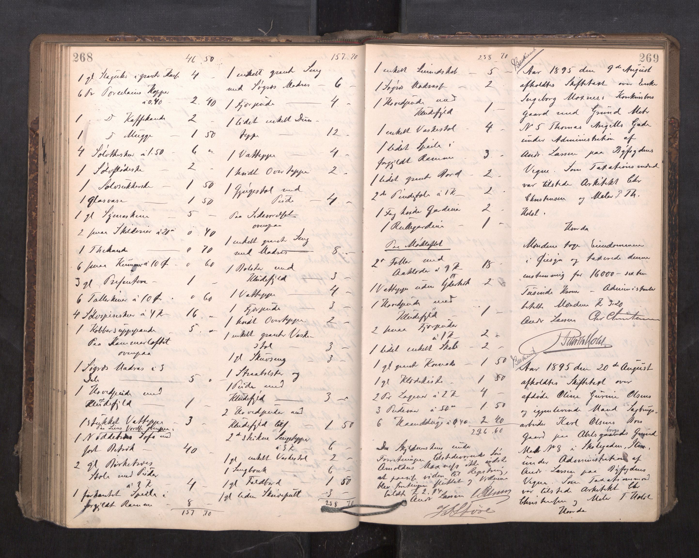 Trondheim byfogd, AV/SAT-A-0003/1/3/3C/L0015: Skifteregistreringsprotokoll - 24/2-21/3 (u/ register), 1893-1899, p. 268-269