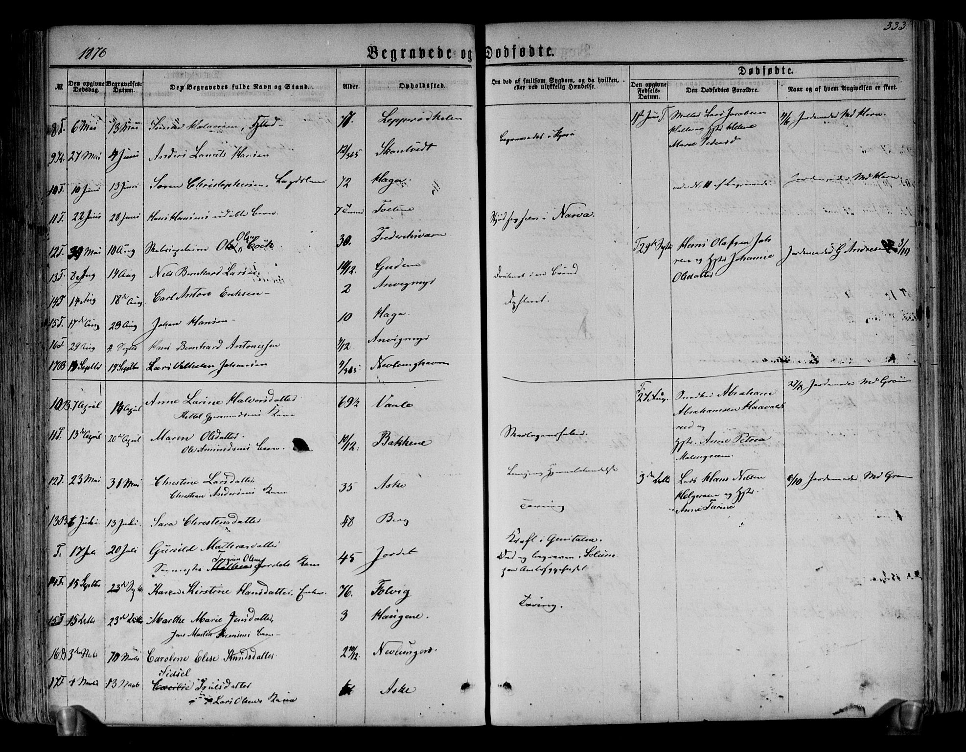 Brunlanes kirkebøker, AV/SAKO-A-342/F/Fa/L0005: Parish register (official) no. I 5, 1862-1877, p. 333