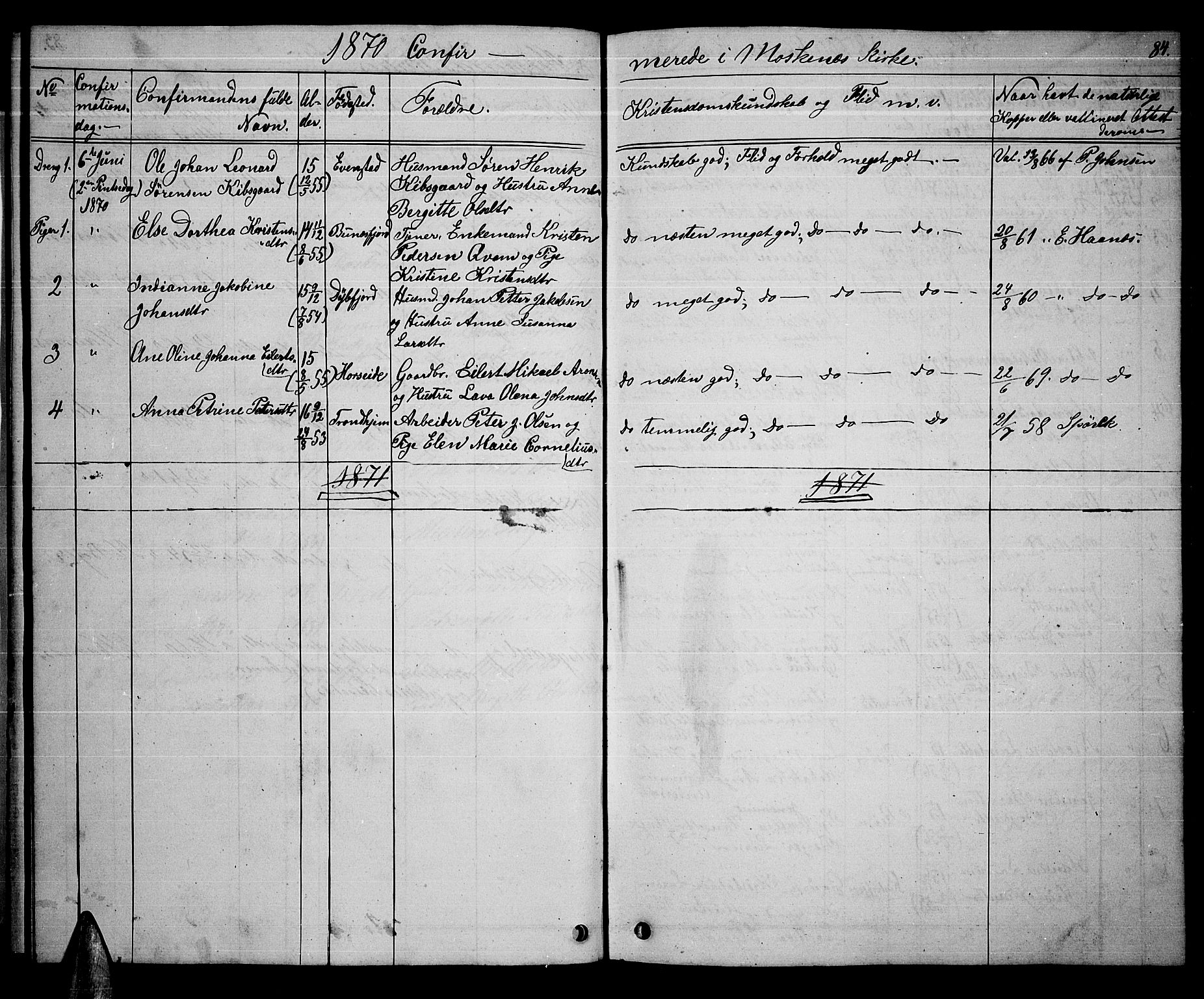Ministerialprotokoller, klokkerbøker og fødselsregistre - Nordland, SAT/A-1459/886/L1224: Parish register (copy) no. 886C01, 1843-1873, p. 84