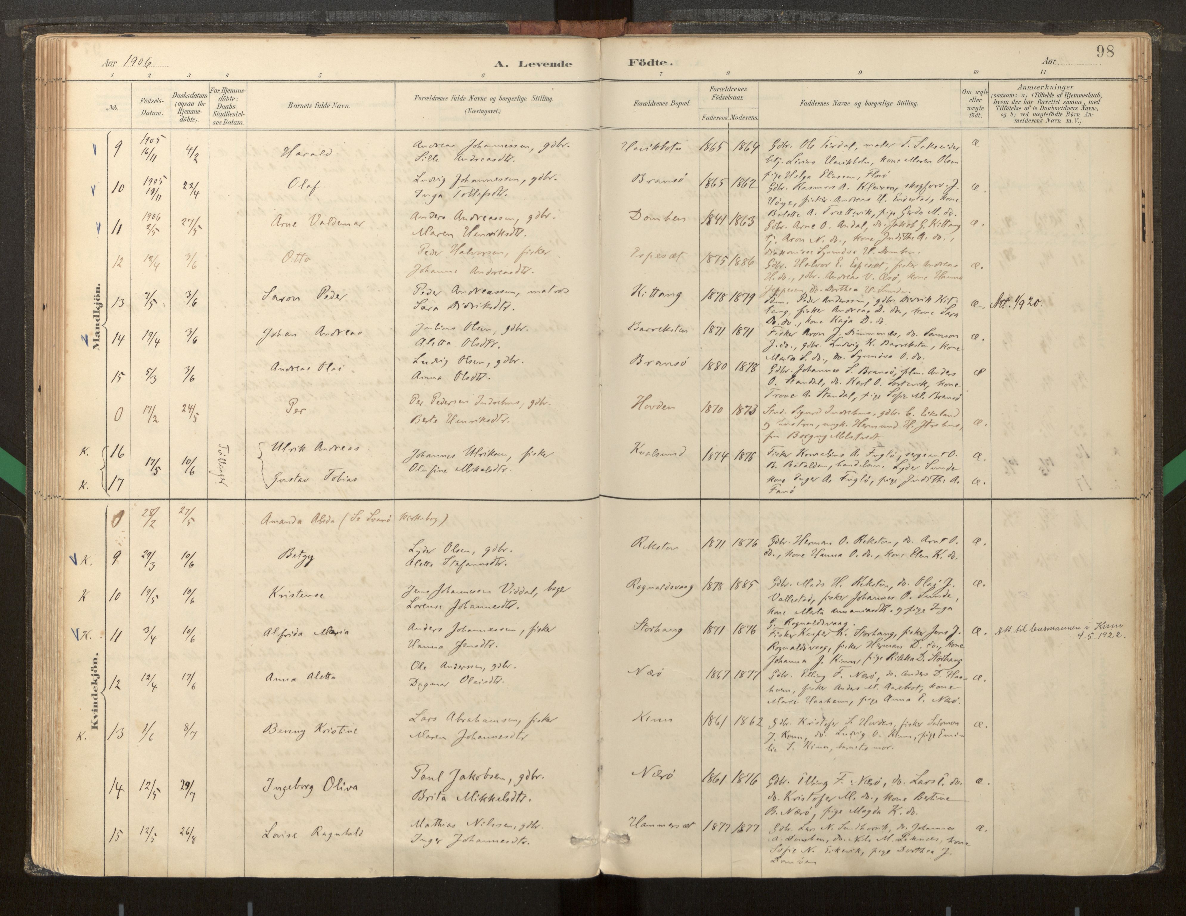 Kinn sokneprestembete, AV/SAB-A-80801/H/Haa/Haab/L0001: Parish register (official) no. B 1, 1886-1921, p. 98