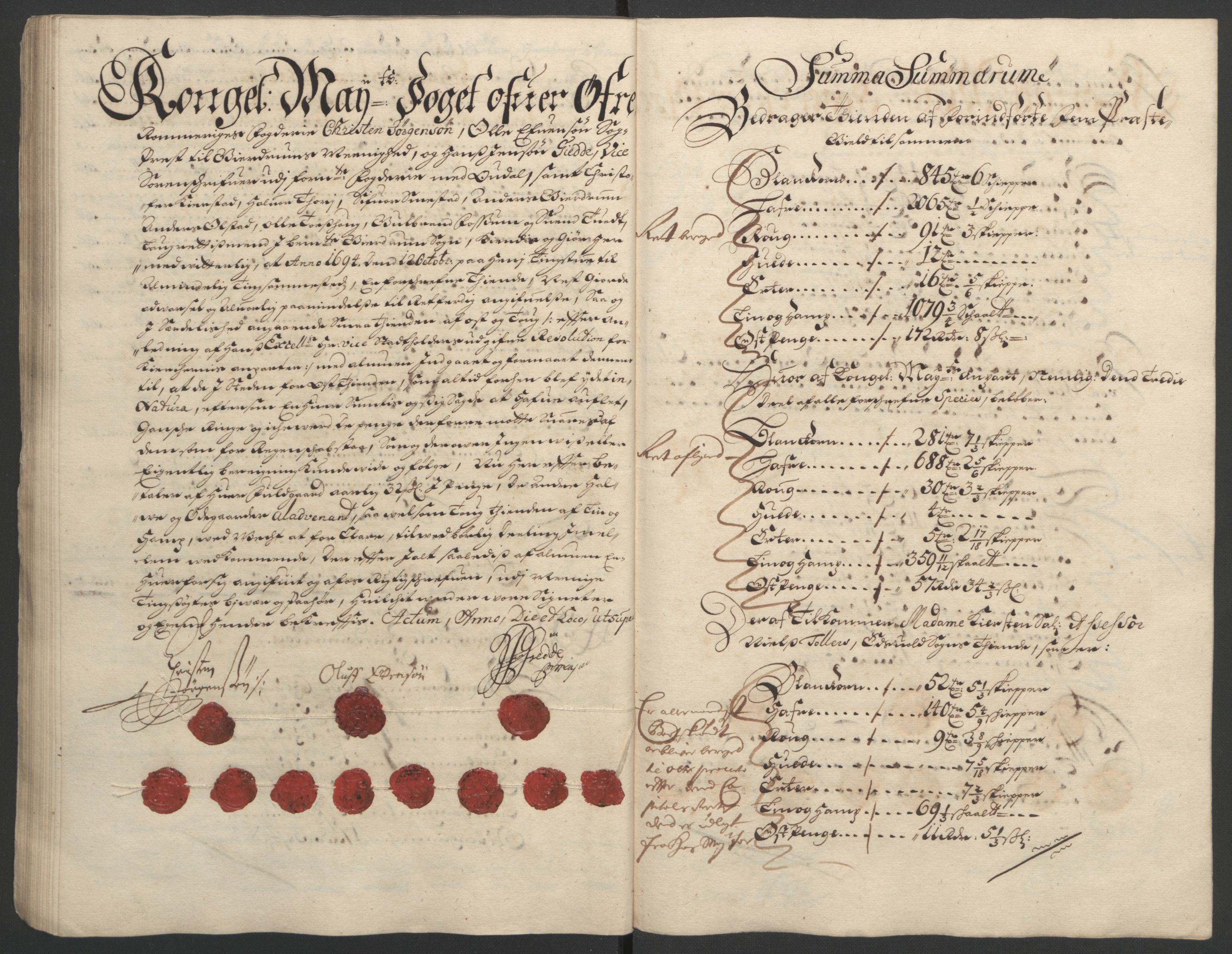 Rentekammeret inntil 1814, Reviderte regnskaper, Fogderegnskap, AV/RA-EA-4092/R12/L0706: Fogderegnskap Øvre Romerike, 1694, p. 49