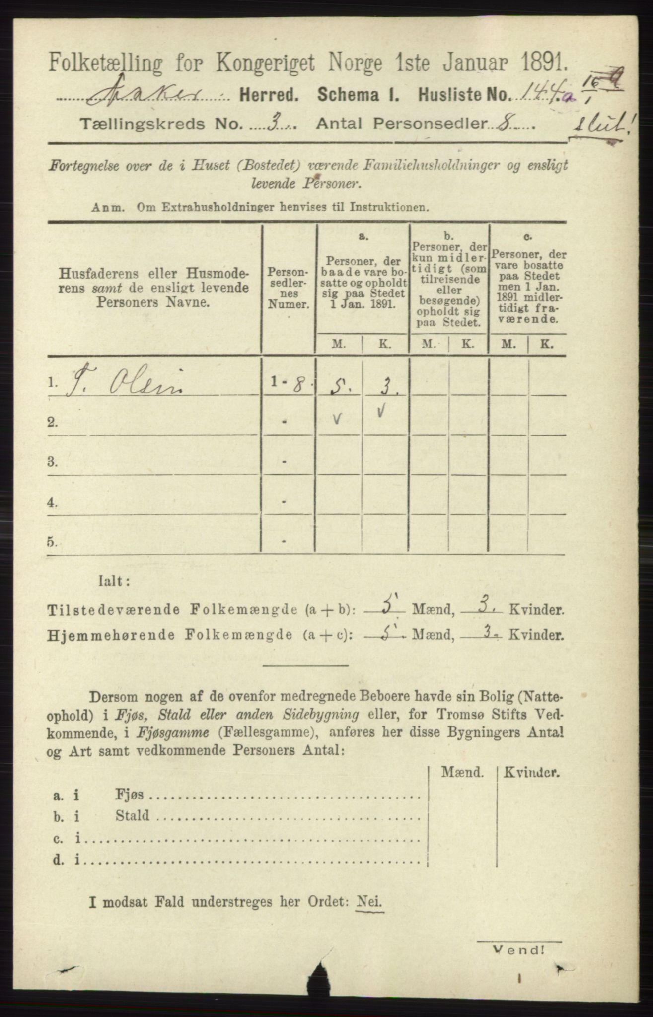 RA, 1891 census for 0220 Asker, 1891, p. 1977