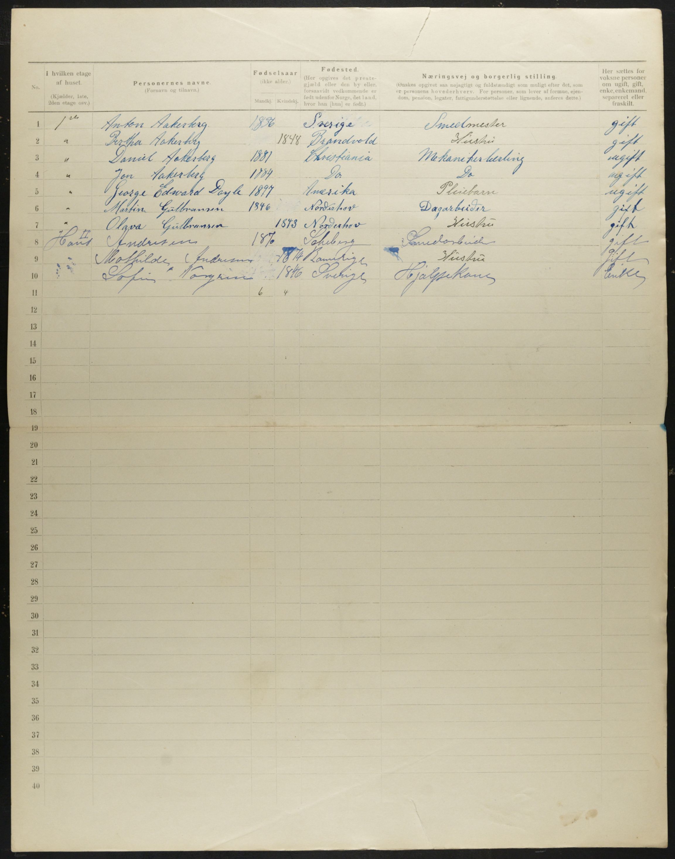 OBA, Municipal Census 1901 for Kristiania, 1901, p. 490