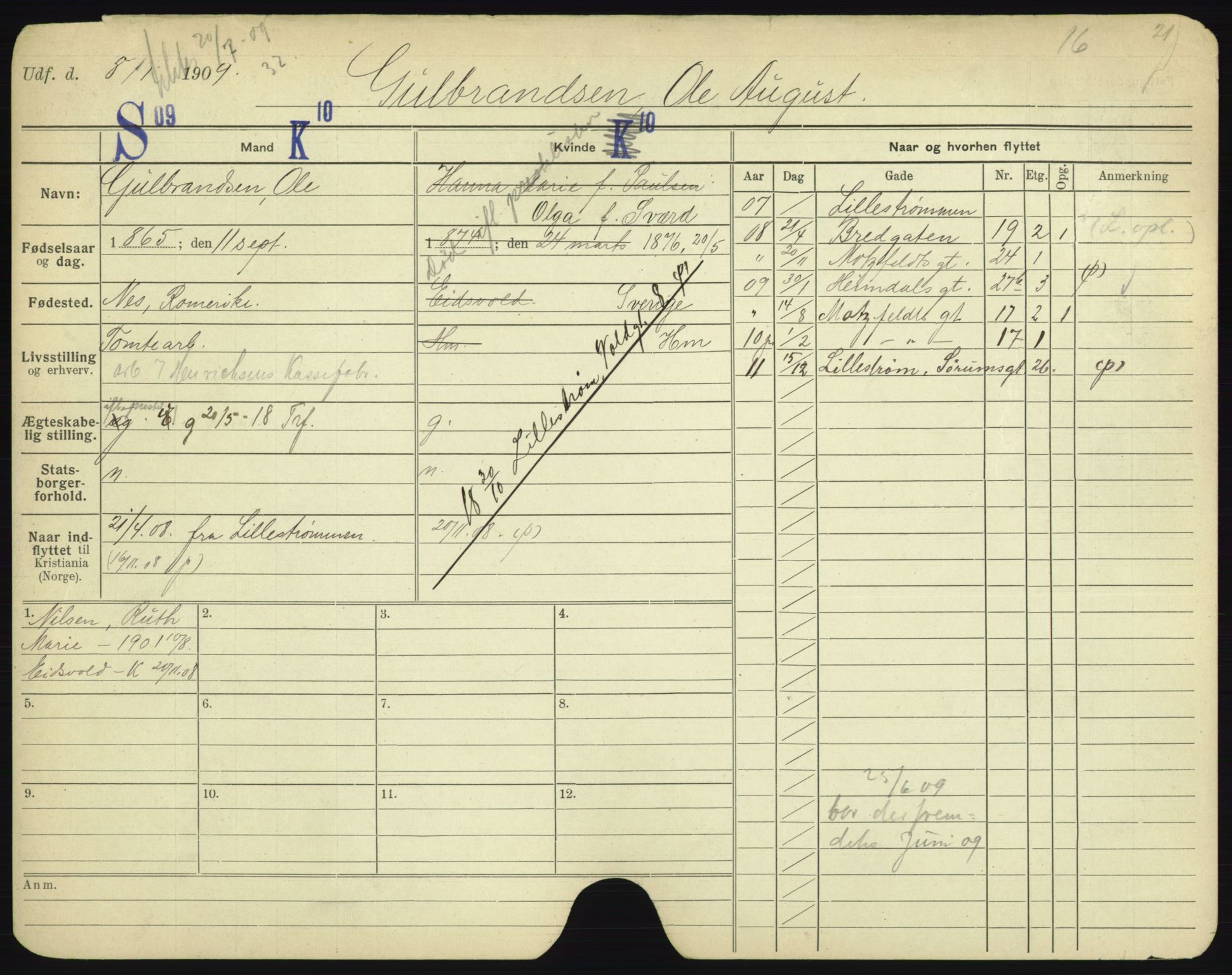 Oslo folkeregister, Registerkort, AV/SAO-A-11715/F/Fa/Fac/L0003: Menn, 1906-1914, p. 751a
