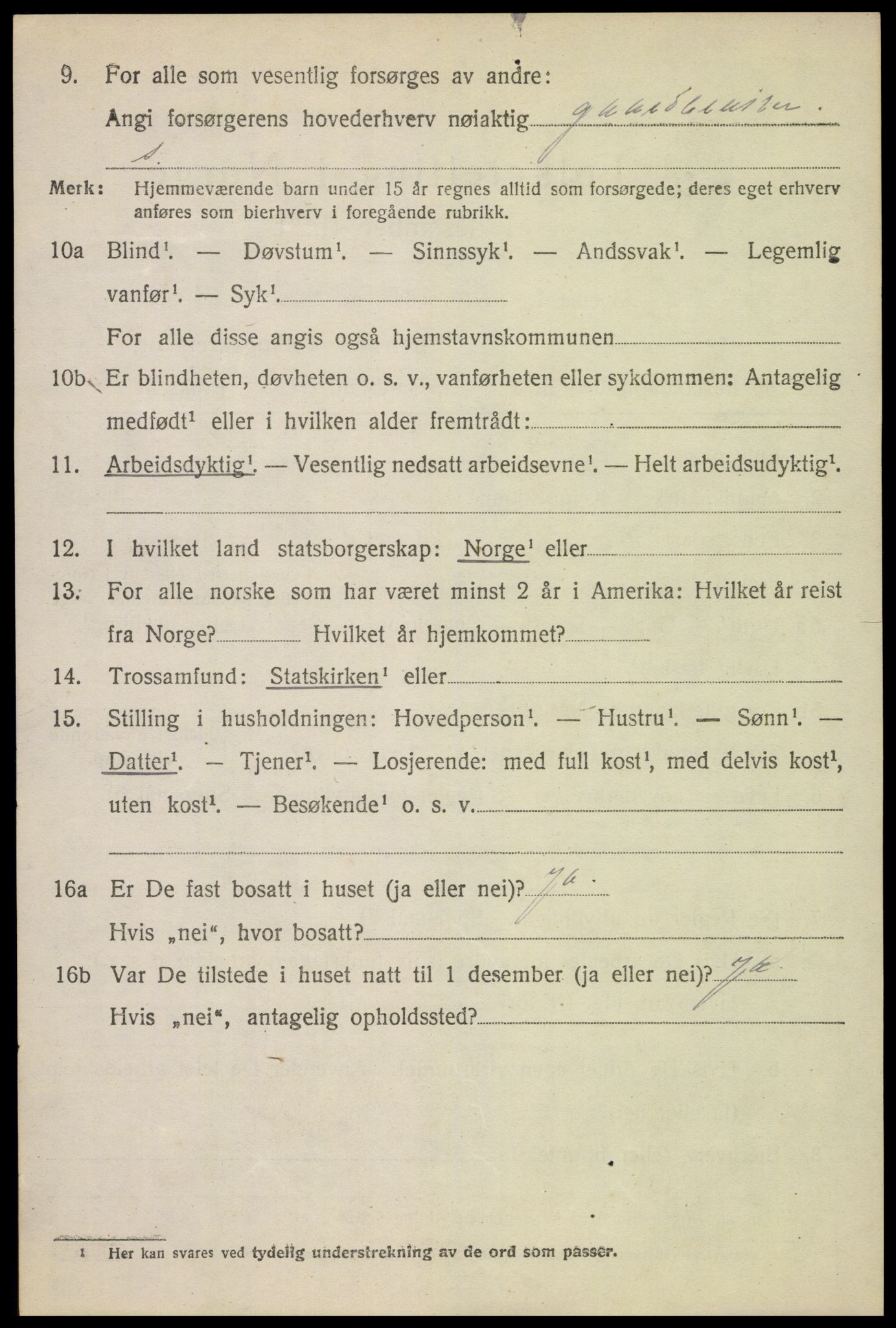 SAH, 1920 census for Lunner, 1920, p. 8986