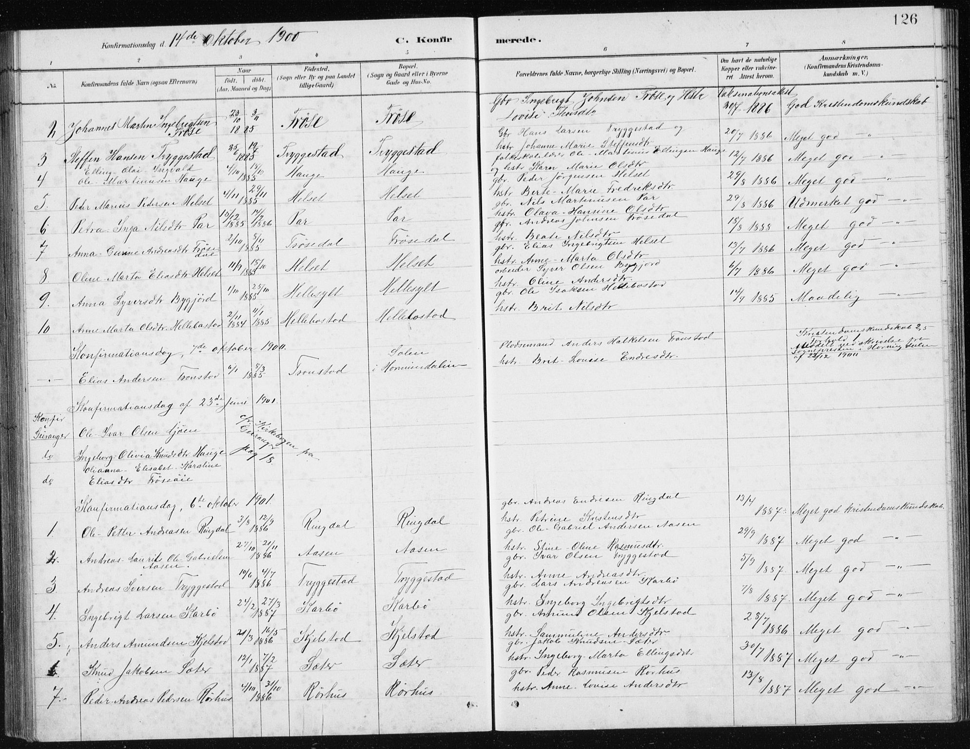 Ministerialprotokoller, klokkerbøker og fødselsregistre - Møre og Romsdal, SAT/A-1454/517/L0230: Parish register (copy) no. 517C03, 1879-1912, p. 126