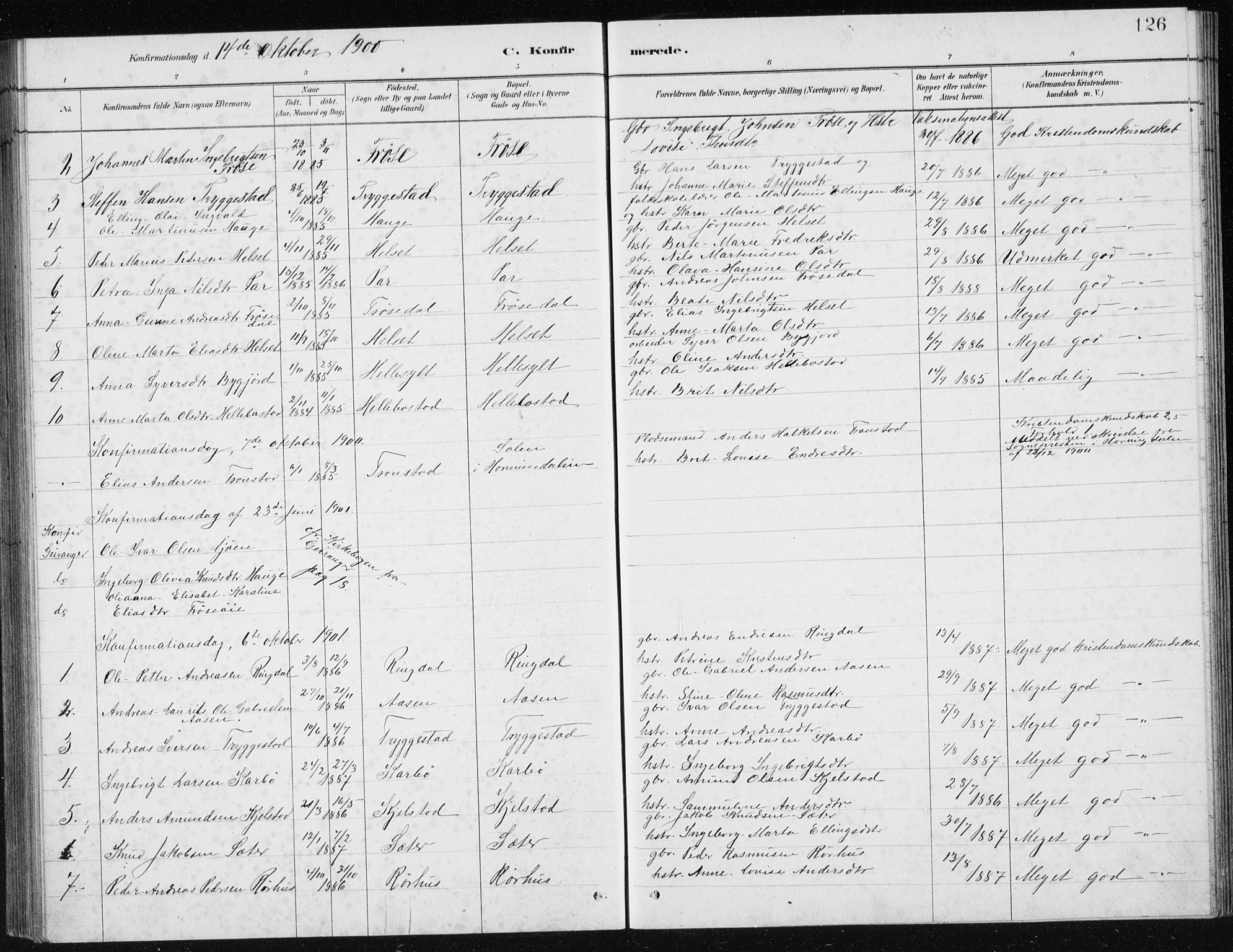 Ministerialprotokoller, klokkerbøker og fødselsregistre - Møre og Romsdal, AV/SAT-A-1454/517/L0230: Parish register (copy) no. 517C03, 1879-1912, p. 126