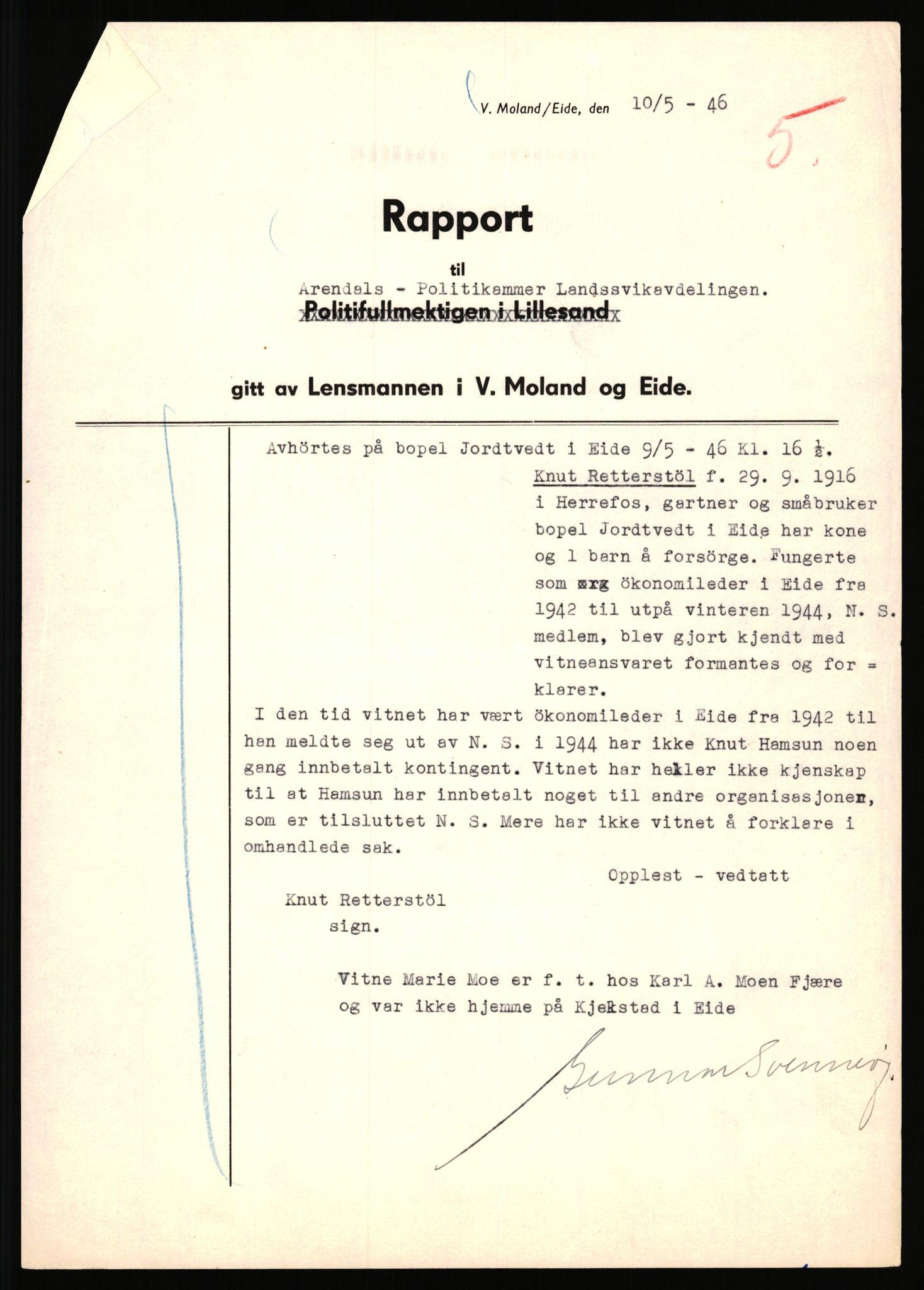 Landssvikarkivet, Arendal politikammer, RA/S-3138-25/D/Dc/L0029: Anr. 192/45, 1945-1951, p. 398