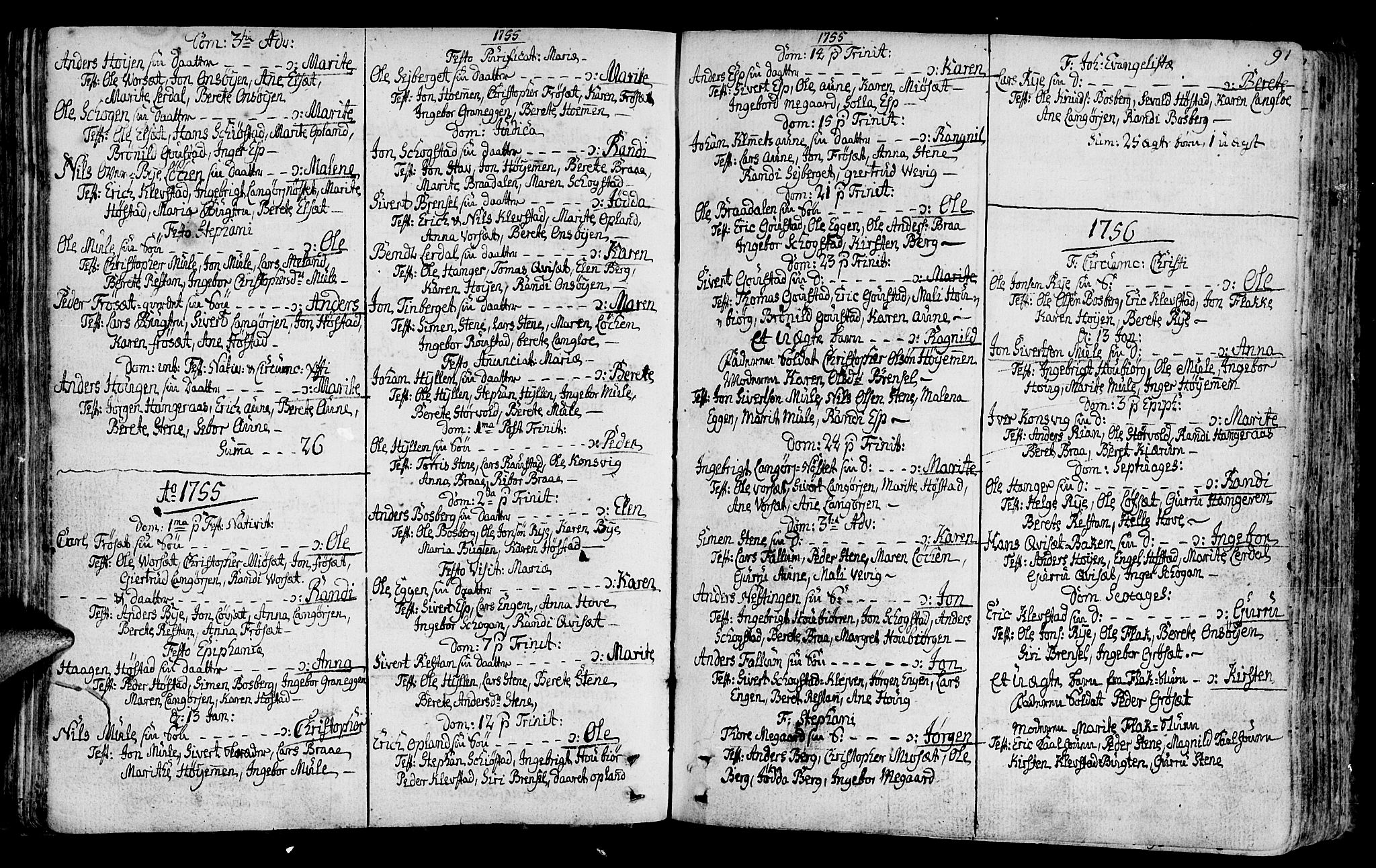 Ministerialprotokoller, klokkerbøker og fødselsregistre - Sør-Trøndelag, SAT/A-1456/612/L0370: Parish register (official) no. 612A04, 1754-1802, p. 91