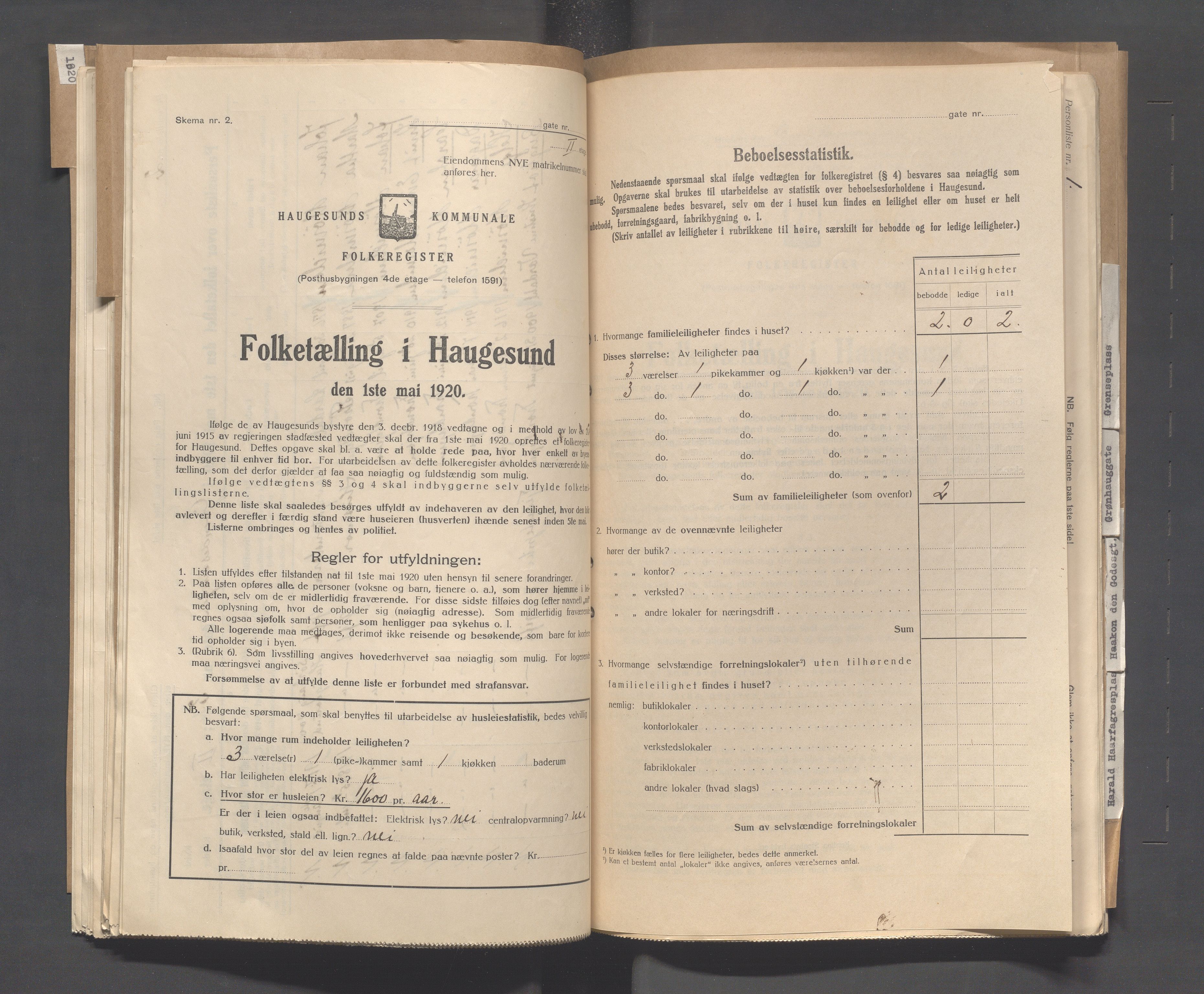 IKAR, Local census 1.5.1920 for Haugesund, 1920, p. 1071