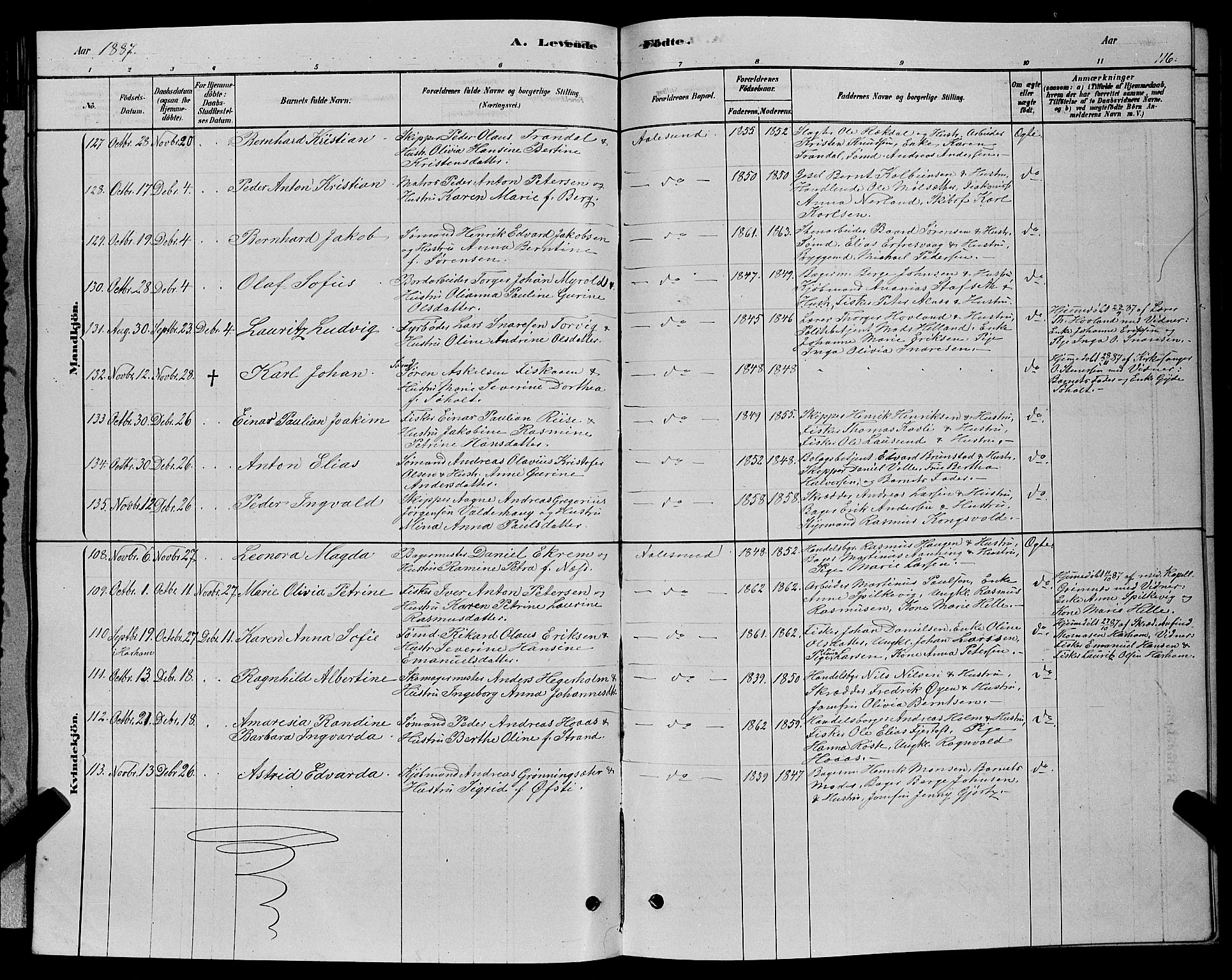 Ministerialprotokoller, klokkerbøker og fødselsregistre - Møre og Romsdal, AV/SAT-A-1454/529/L0466: Parish register (copy) no. 529C03, 1878-1888, p. 116