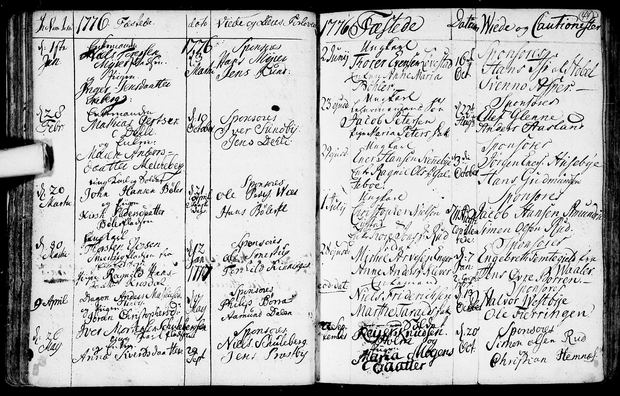 Spydeberg prestekontor Kirkebøker, AV/SAO-A-10924/F/Fa/L0002: Parish register (official) no. I 2, 1739-1780, p. 44