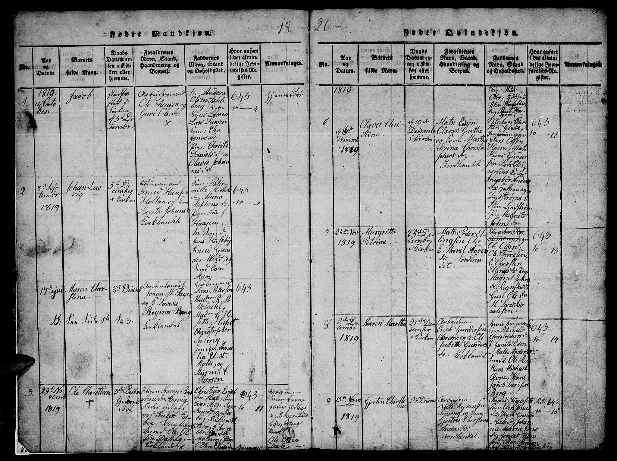 Ministerialprotokoller, klokkerbøker og fødselsregistre - Møre og Romsdal, AV/SAT-A-1454/572/L0856: Parish register (copy) no. 572C01, 1819-1832, p. 2-3