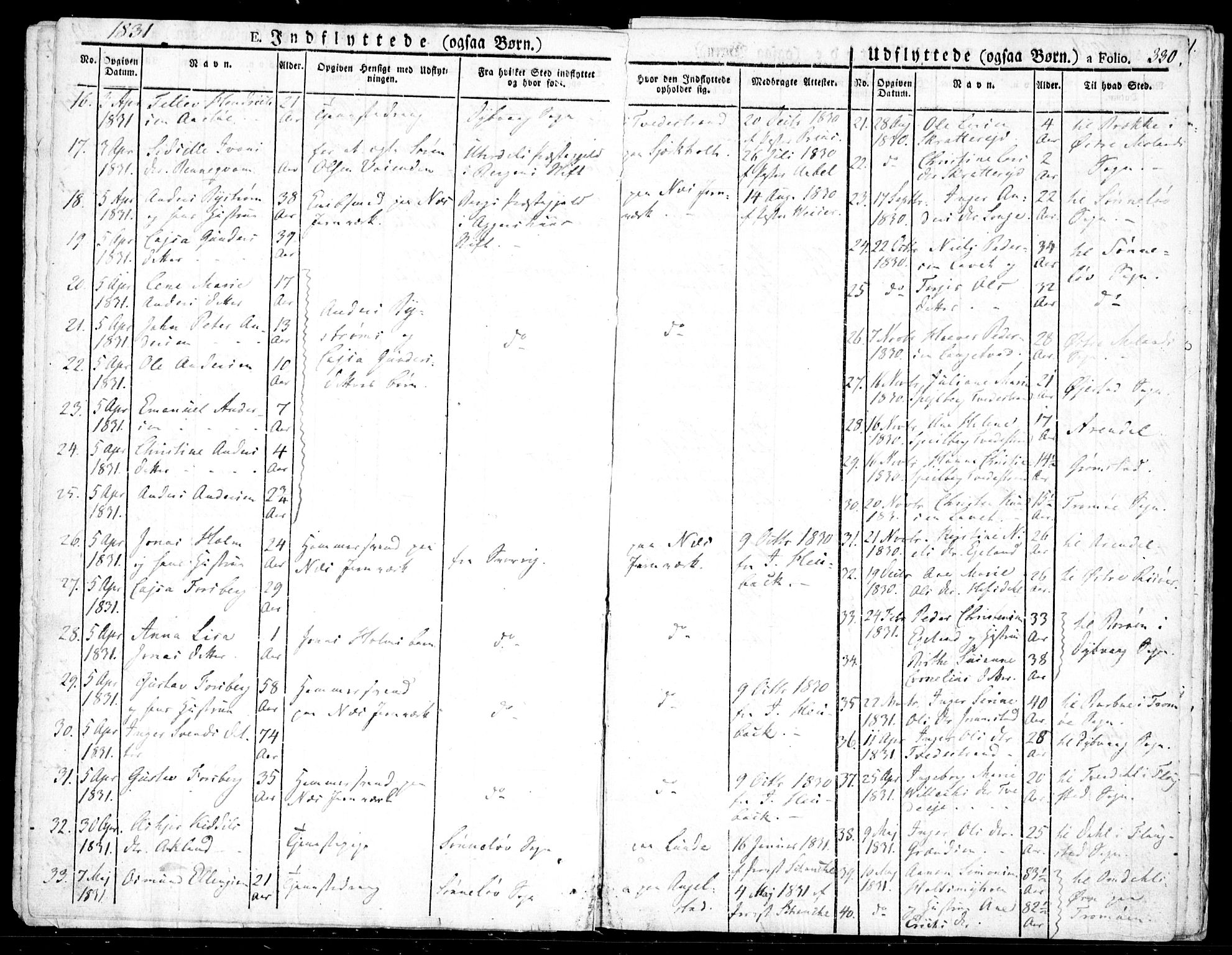 Holt sokneprestkontor, AV/SAK-1111-0021/F/Fa/L0006: Parish register (official) no. A 6, 1820-1835, p. 330