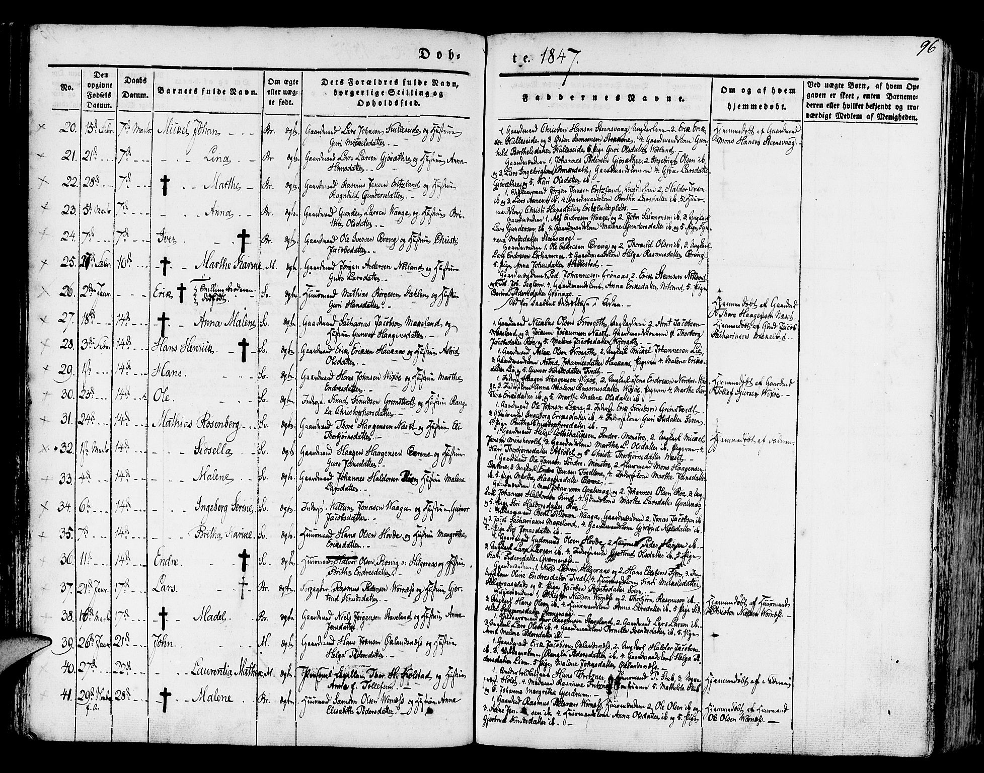 Finnås sokneprestembete, AV/SAB-A-99925/H/Ha/Haa/Haaa/L0006: Parish register (official) no. A 6, 1836-1850, p. 96