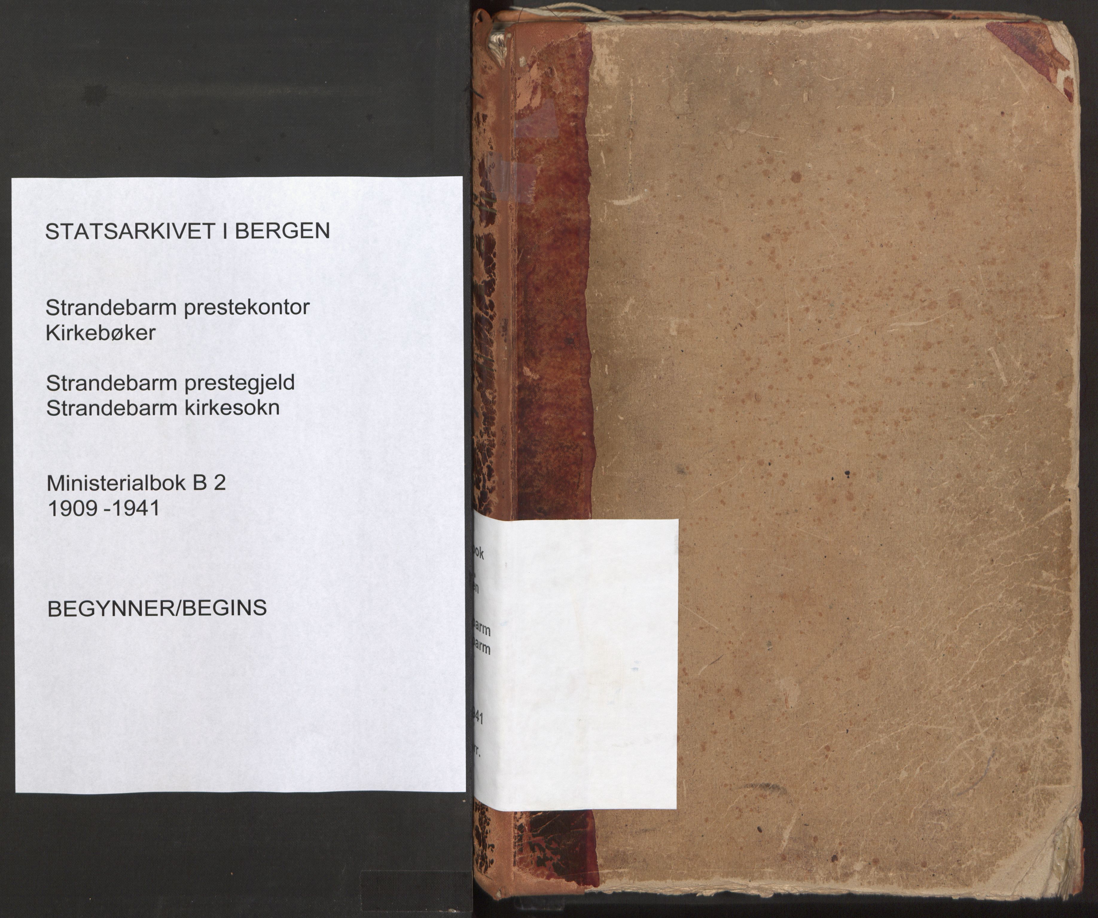 Strandebarm sokneprestembete, SAB/A-78401/H/Haa: Parish register (official) no. B 2, 1909-1941