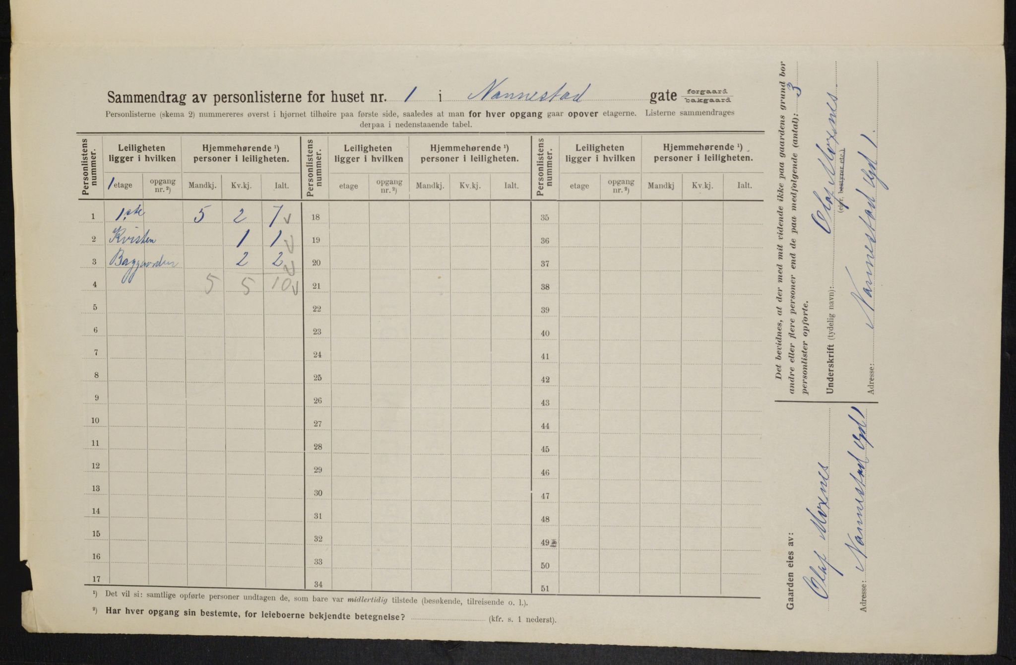 OBA, Municipal Census 1914 for Kristiania, 1914, p. 69027