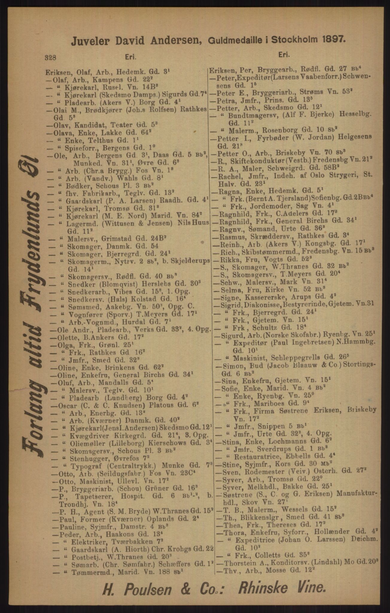 Kristiania/Oslo adressebok, PUBL/-, 1905, p. 328