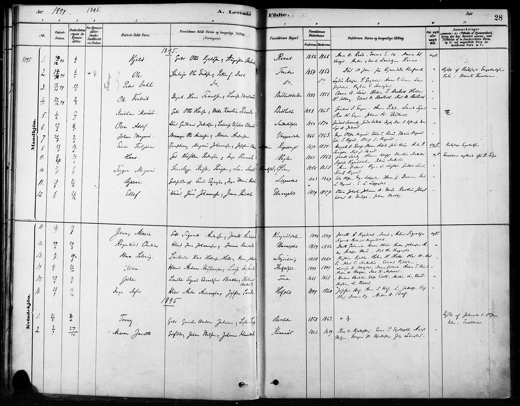 Hobøl prestekontor Kirkebøker, AV/SAO-A-2002/F/Fb/L0001: Parish register (official) no. II 1, 1878-1904, p. 28