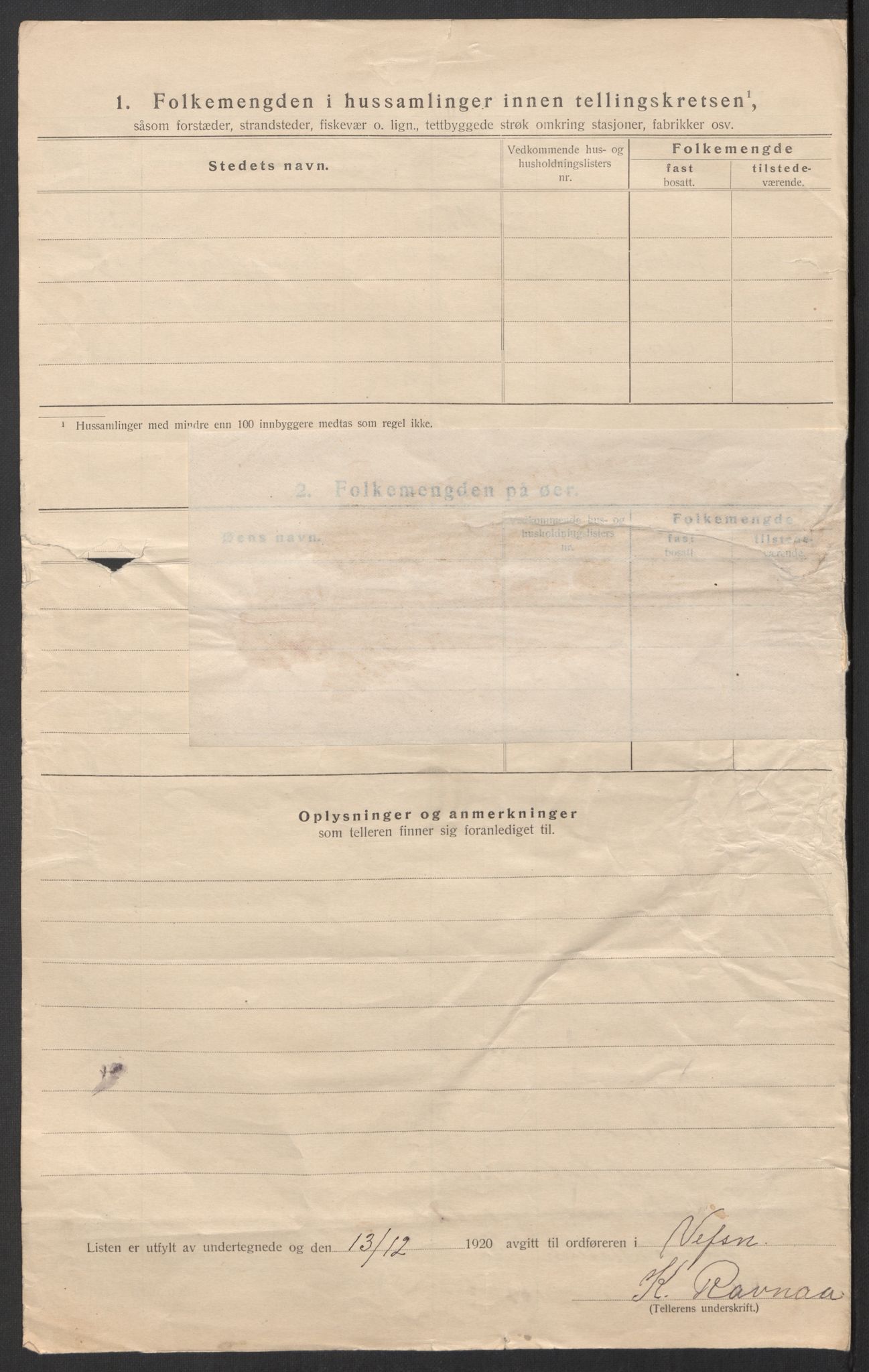 SAT, 1920 census for Vefsn, 1920, p. 44