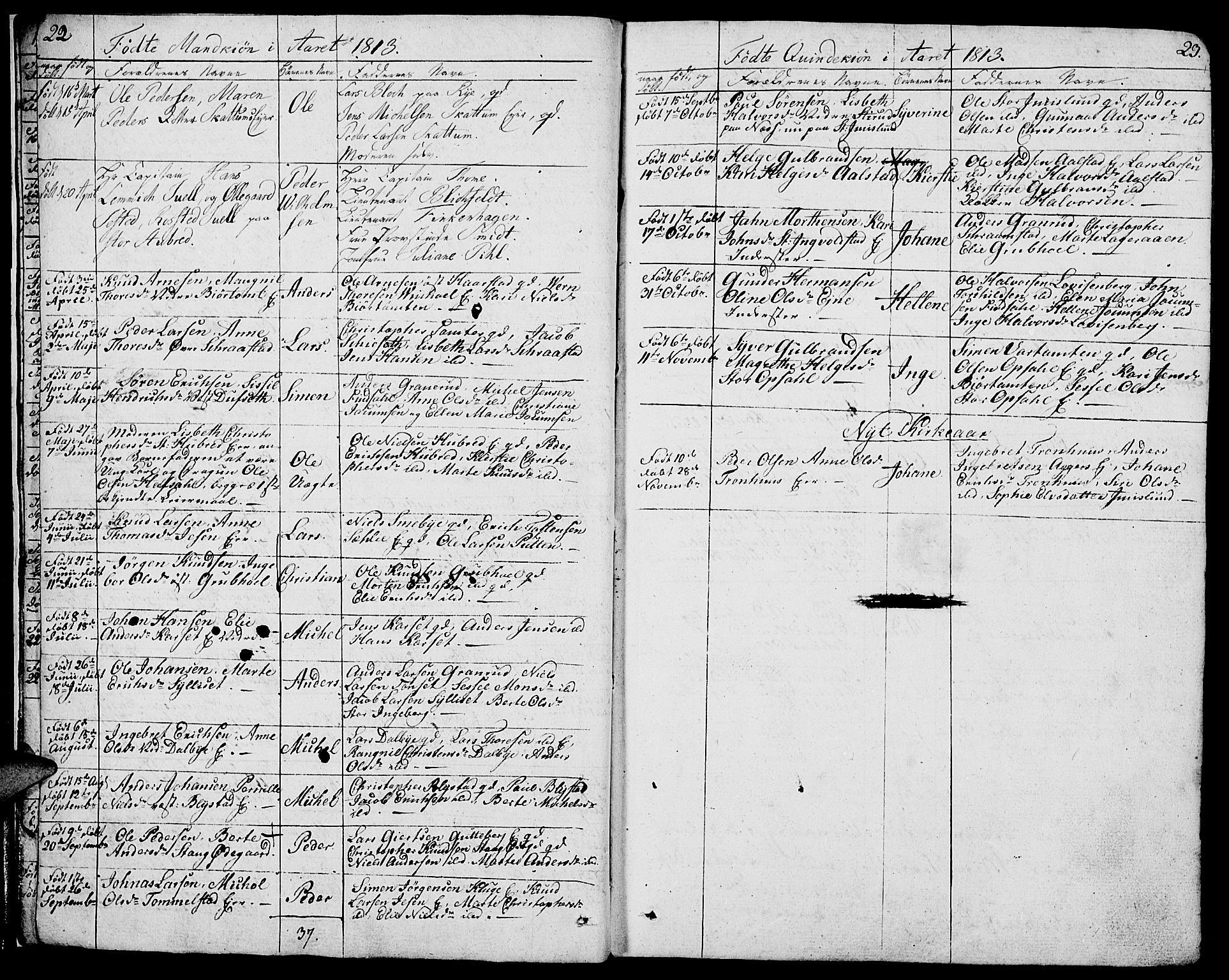 Vang prestekontor, Hedmark, AV/SAH-PREST-008/H/Ha/Haa/L0006: Parish register (official) no. 6 /1, 1809-1827, p. 22-23