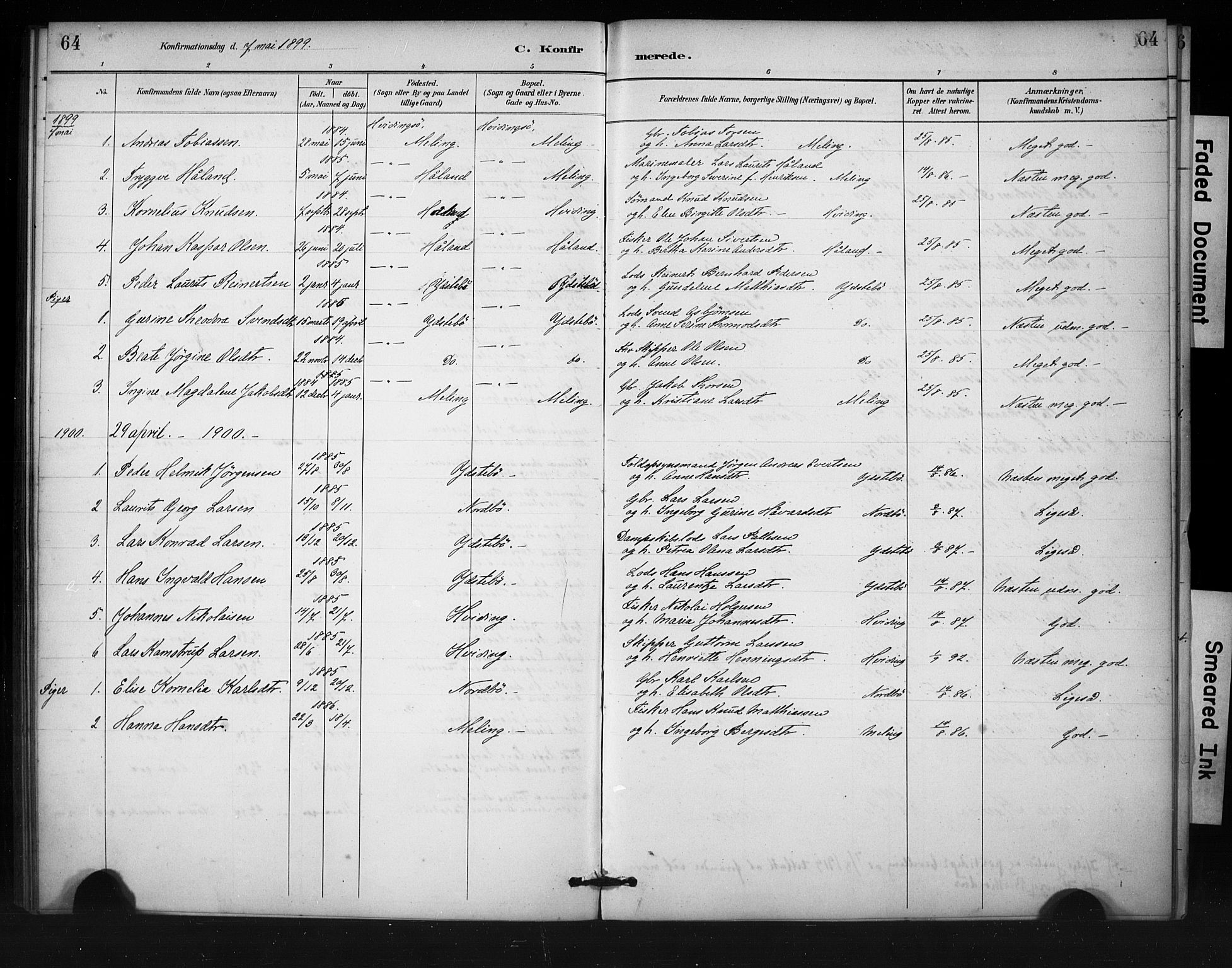 Rennesøy sokneprestkontor, AV/SAST-A -101827/H/Ha/Haa/L0013: Parish register (official) no. A 12, 1888-1916, p. 64