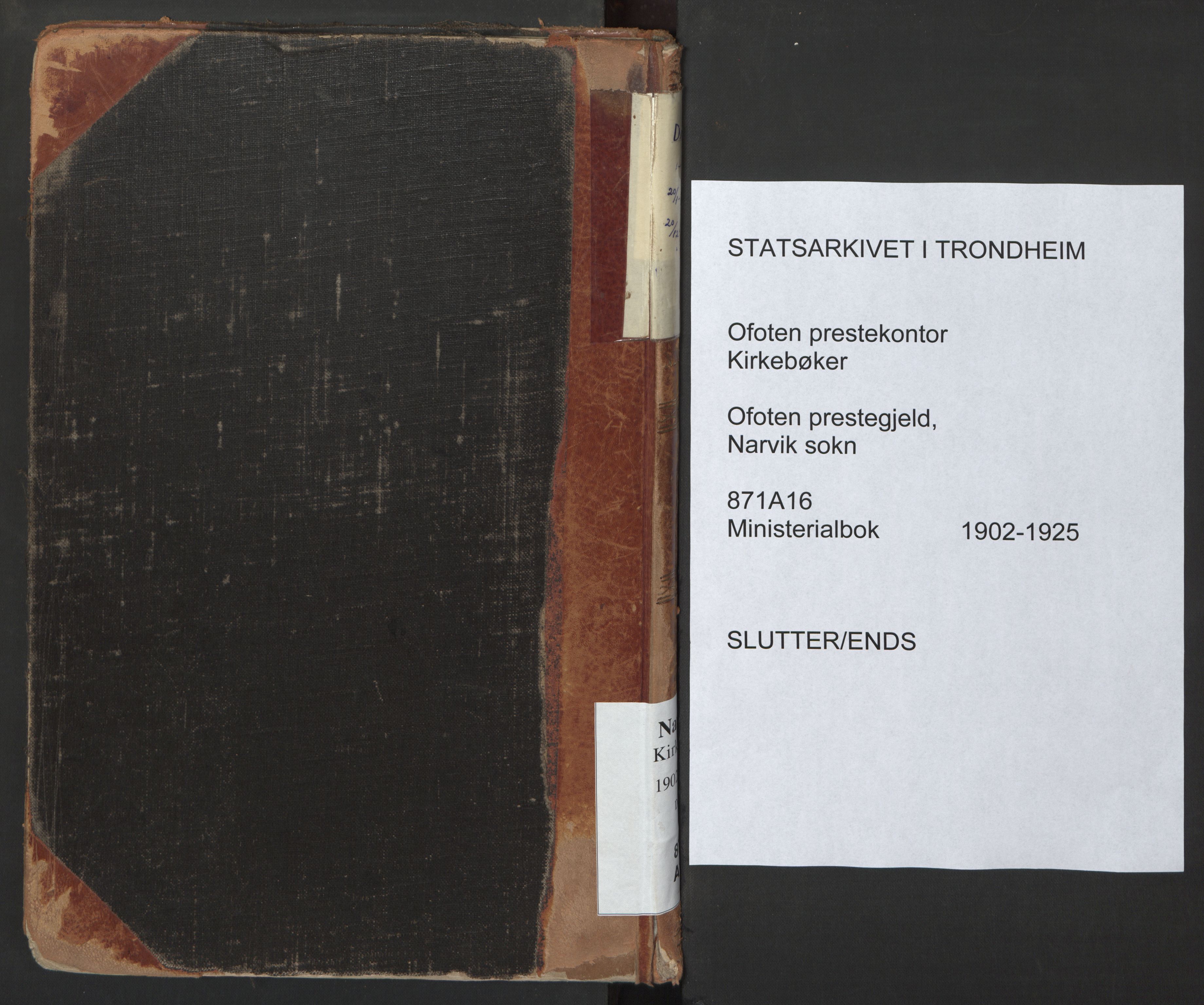 Ministerialprotokoller, klokkerbøker og fødselsregistre - Nordland, SAT/A-1459/871/L1000: Parish register (official) no. 871A16, 1902-1925